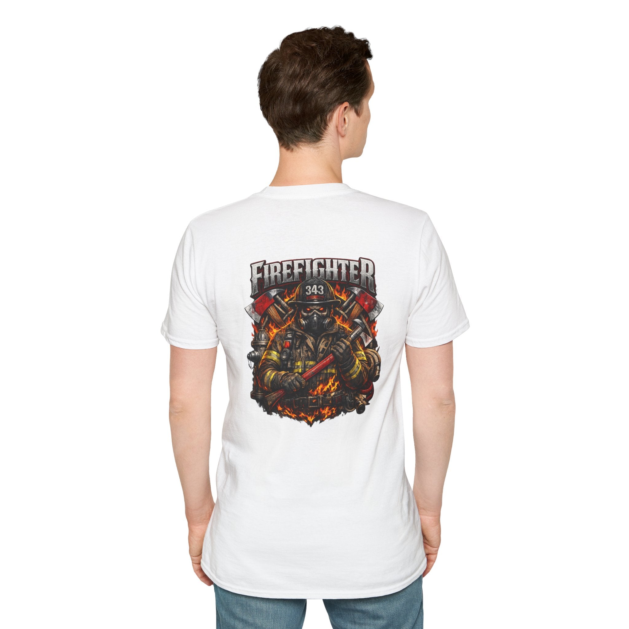 Firefighter Graphic T-Shirt — Brave Firefighter Design (343)