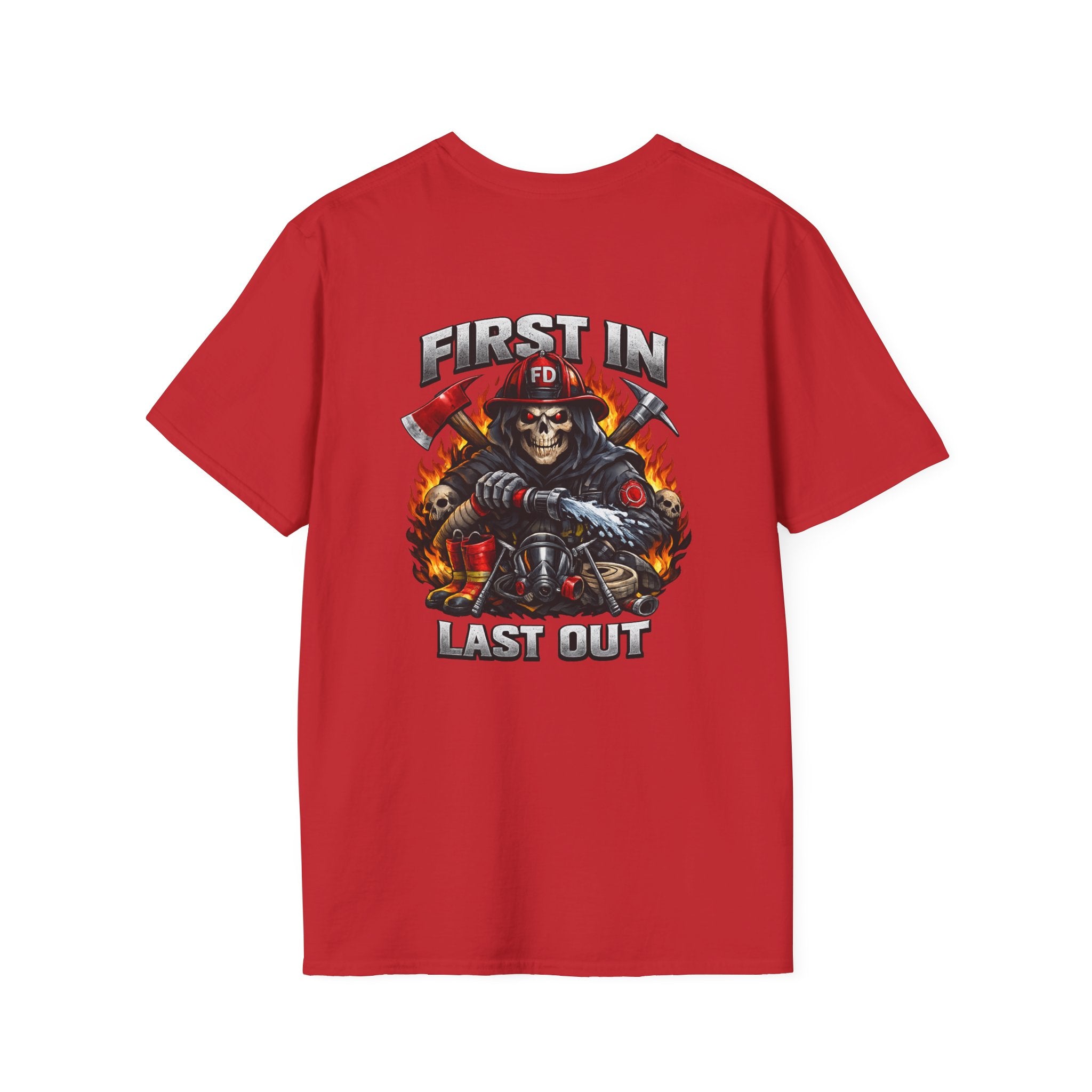 Firefighter Skull 'First In, Last Out' T-Shirt