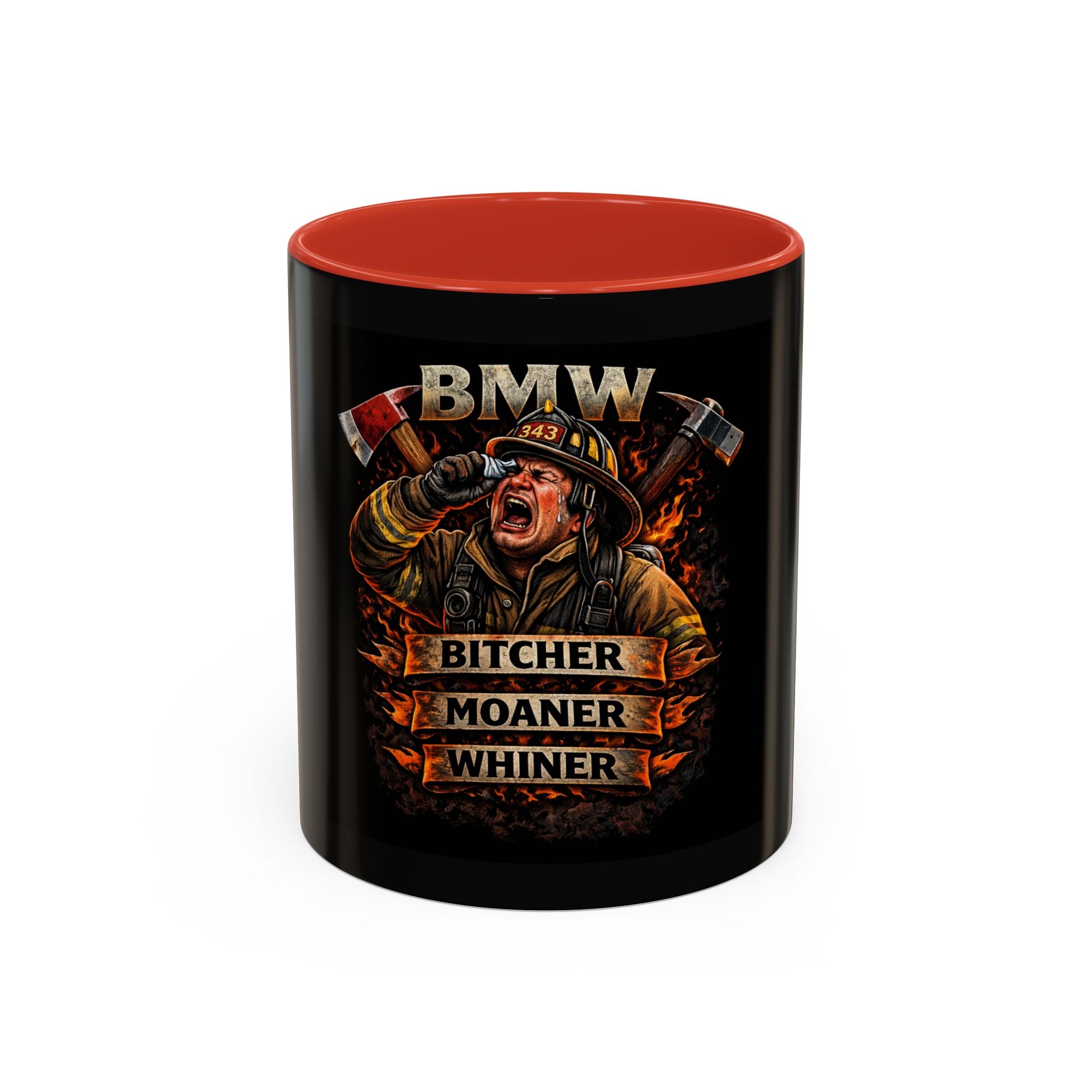 Firefighter Coffee Mug — 'Bitches, Moans & Whines' Humorous Accent Mug