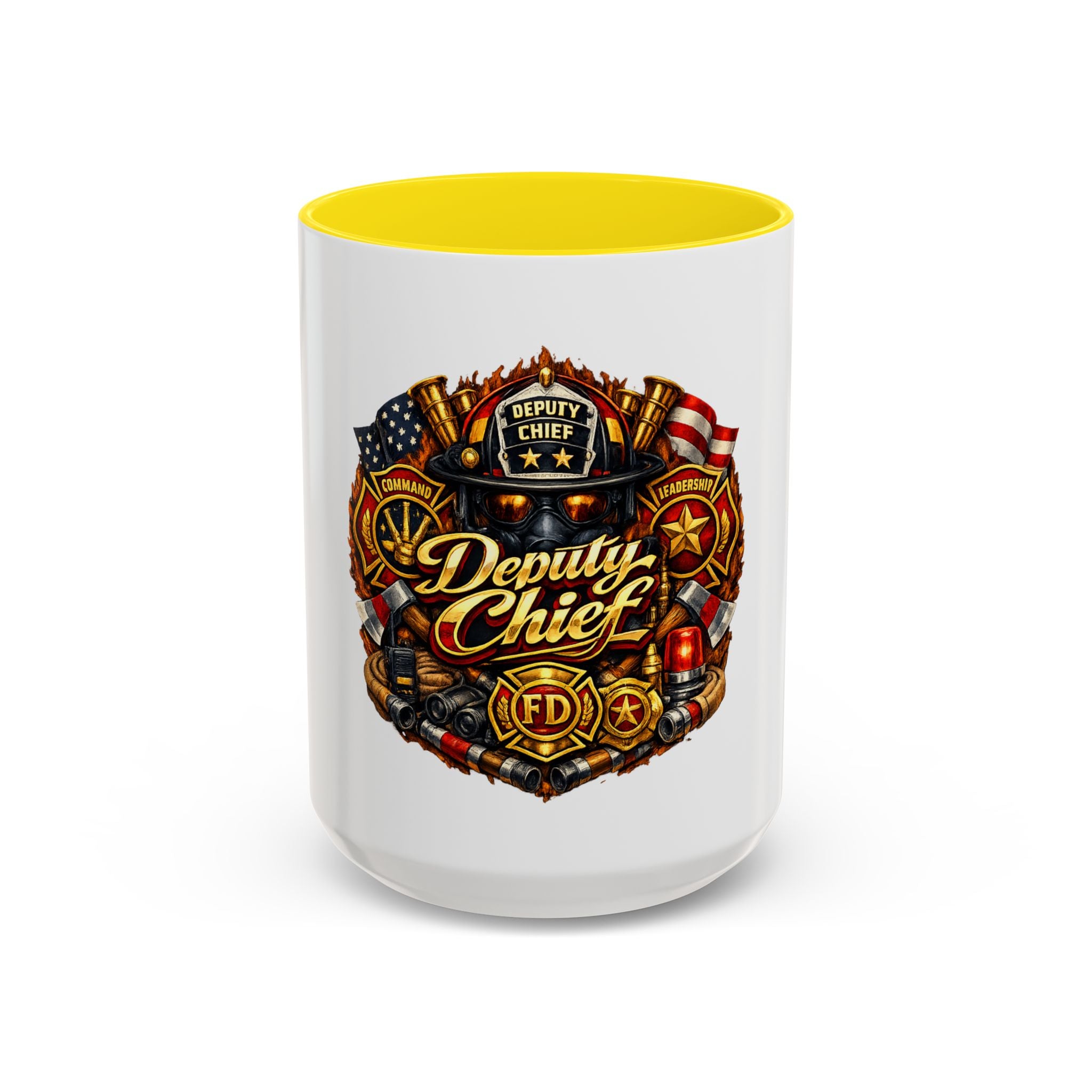 Deputy Chief Firefighter Accent Coffee Mug — Fire Department Tribute (11/15oz)