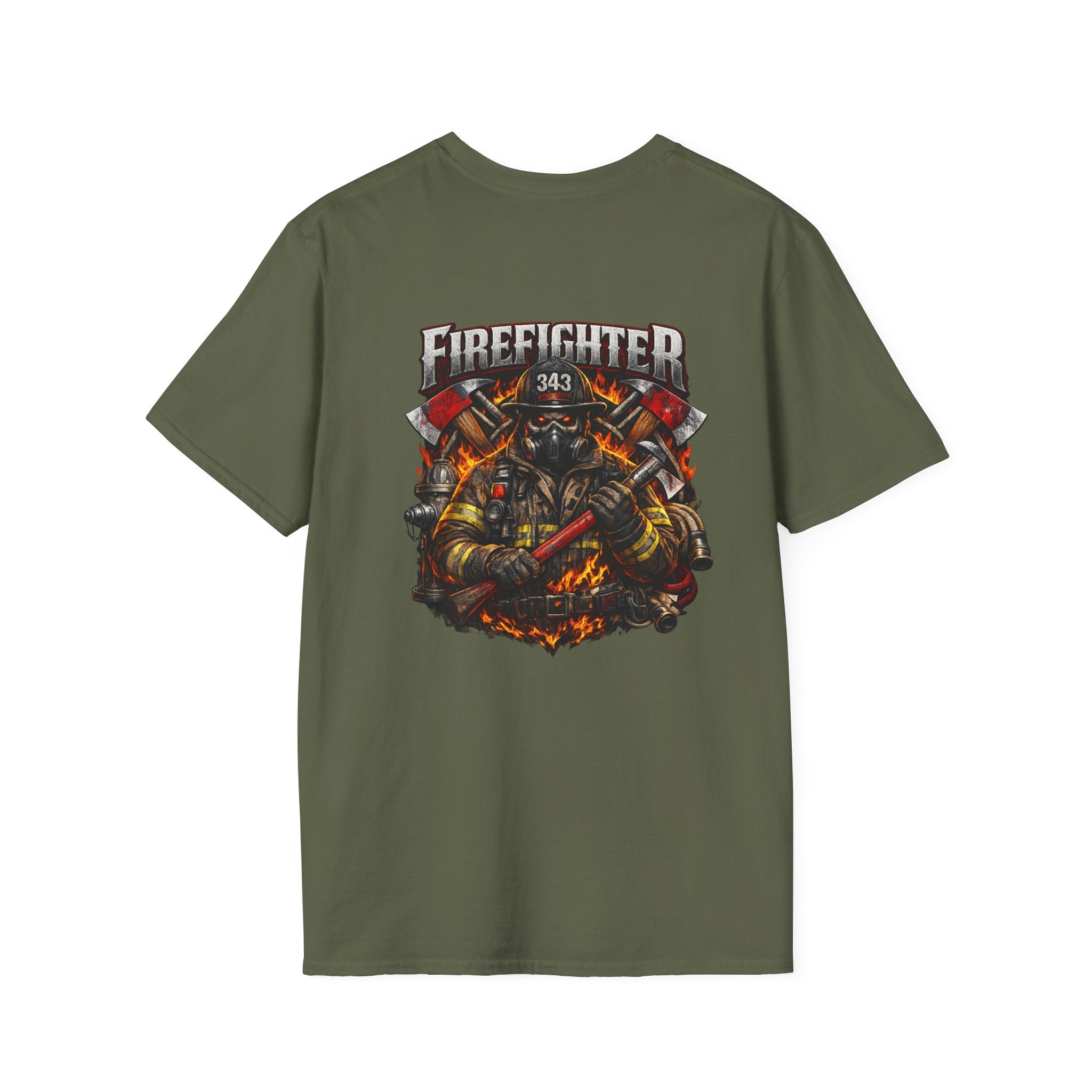 Firefighter Graphic T-Shirt — Brave Firefighter Design (343)