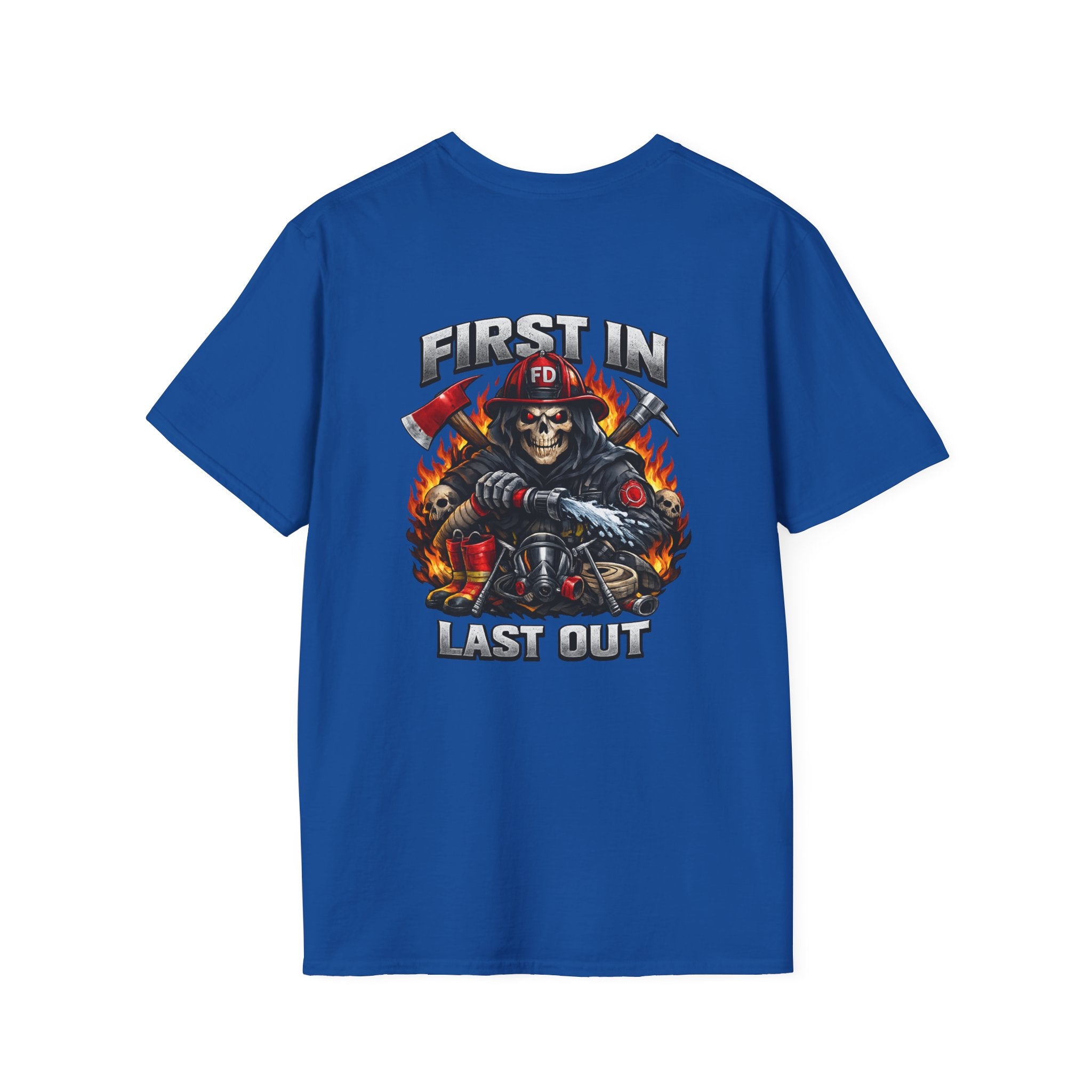 Firefighter Skull 'First In, Last Out' T-Shirt