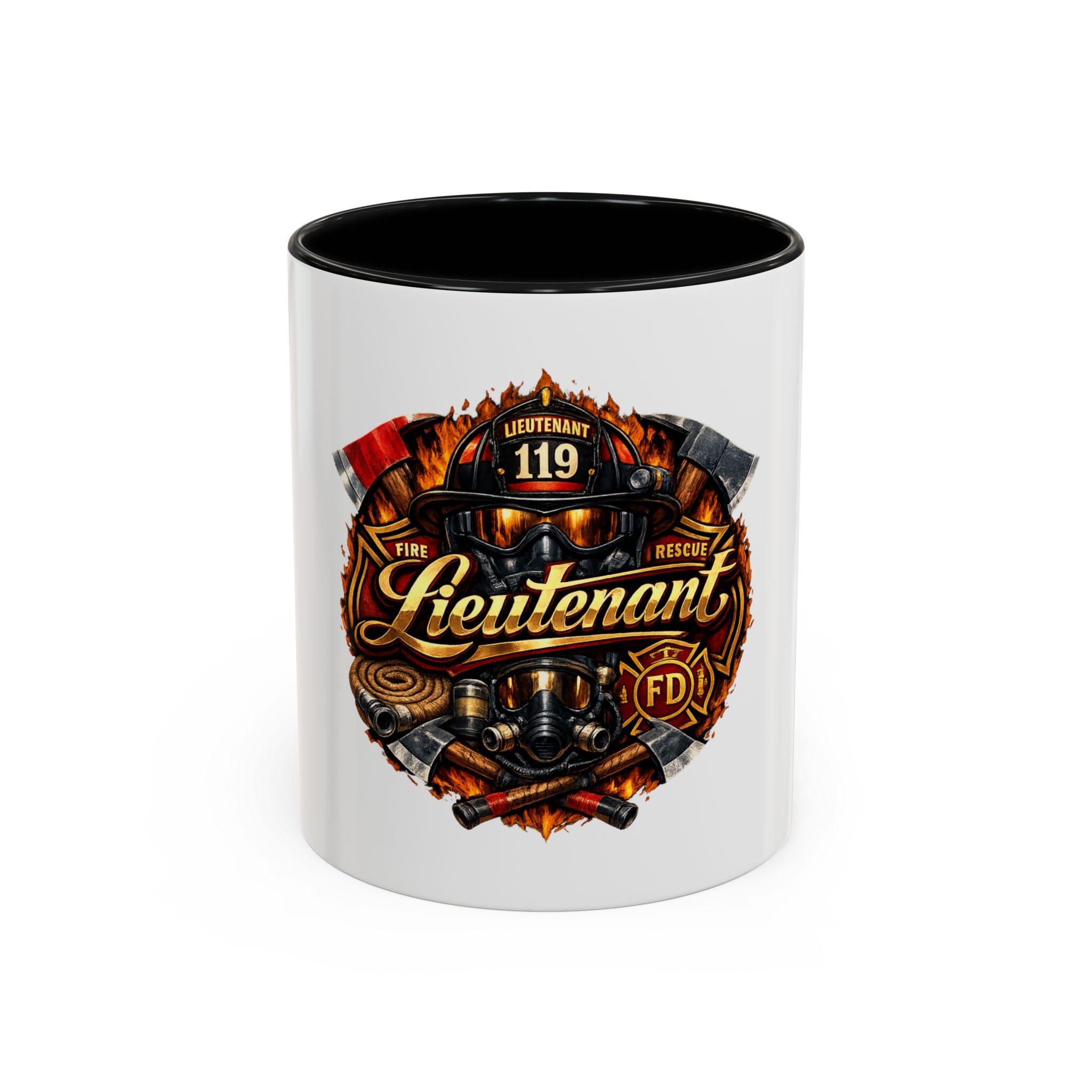 Firefighter Lieutenant Coffee Mug — "Lieutenant" Fire Rescue Emblem (11/15oz)