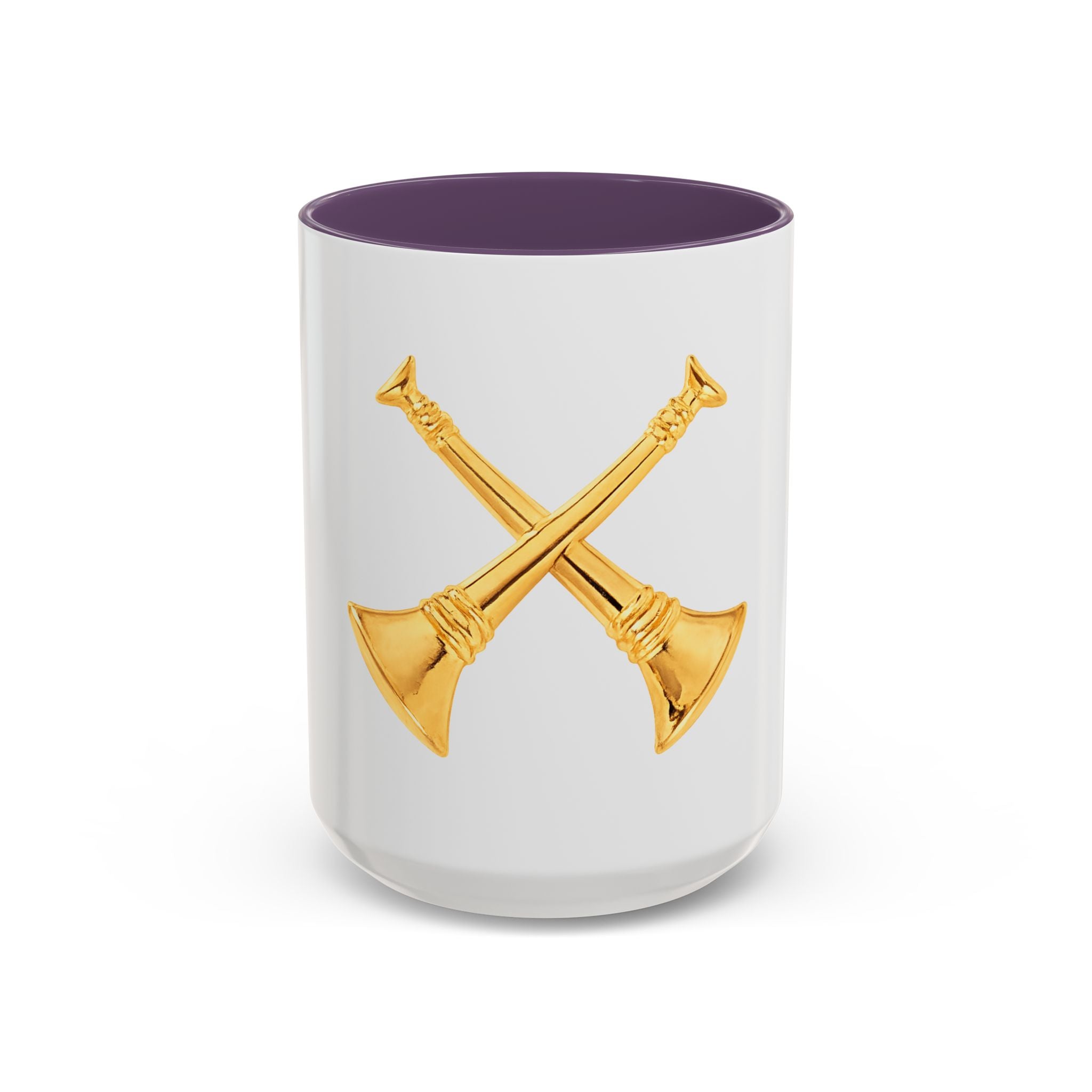 Battalion Chief Firefighter Coffee Mug — Crossed Bugles Rank Accent Mug (11/15 oz)