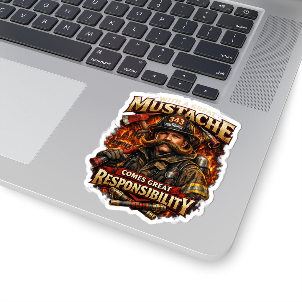 Stickers - With A Great Mustache Comes Great Responsibility