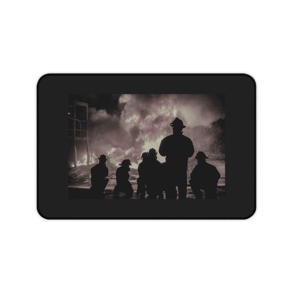 Firefighter Silhouette Desk Mat – Inspirational Fire Rescue Mouse Pad
