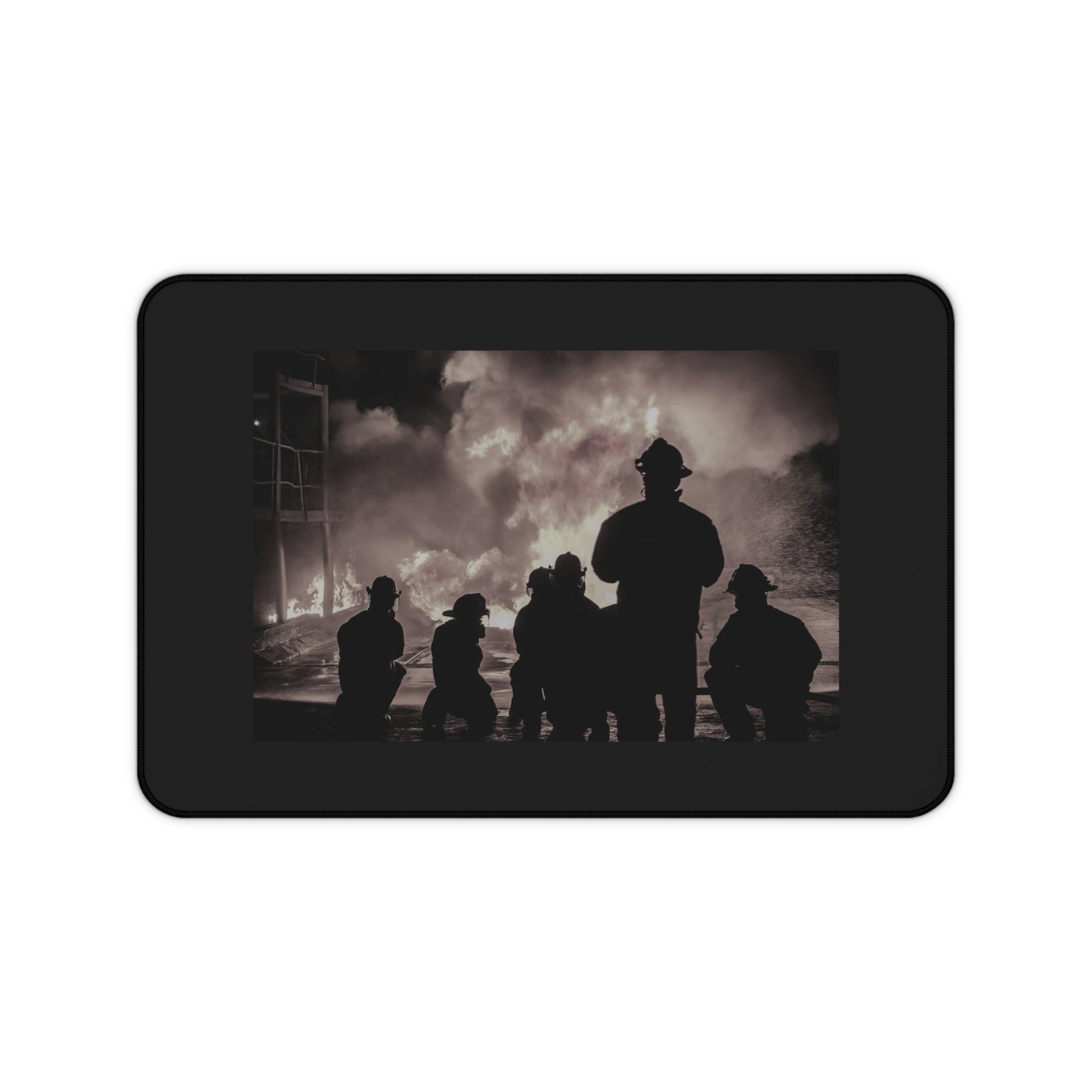 Firefighter Silhouette Desk Mat – Inspirational Fire Rescue Mouse Pad