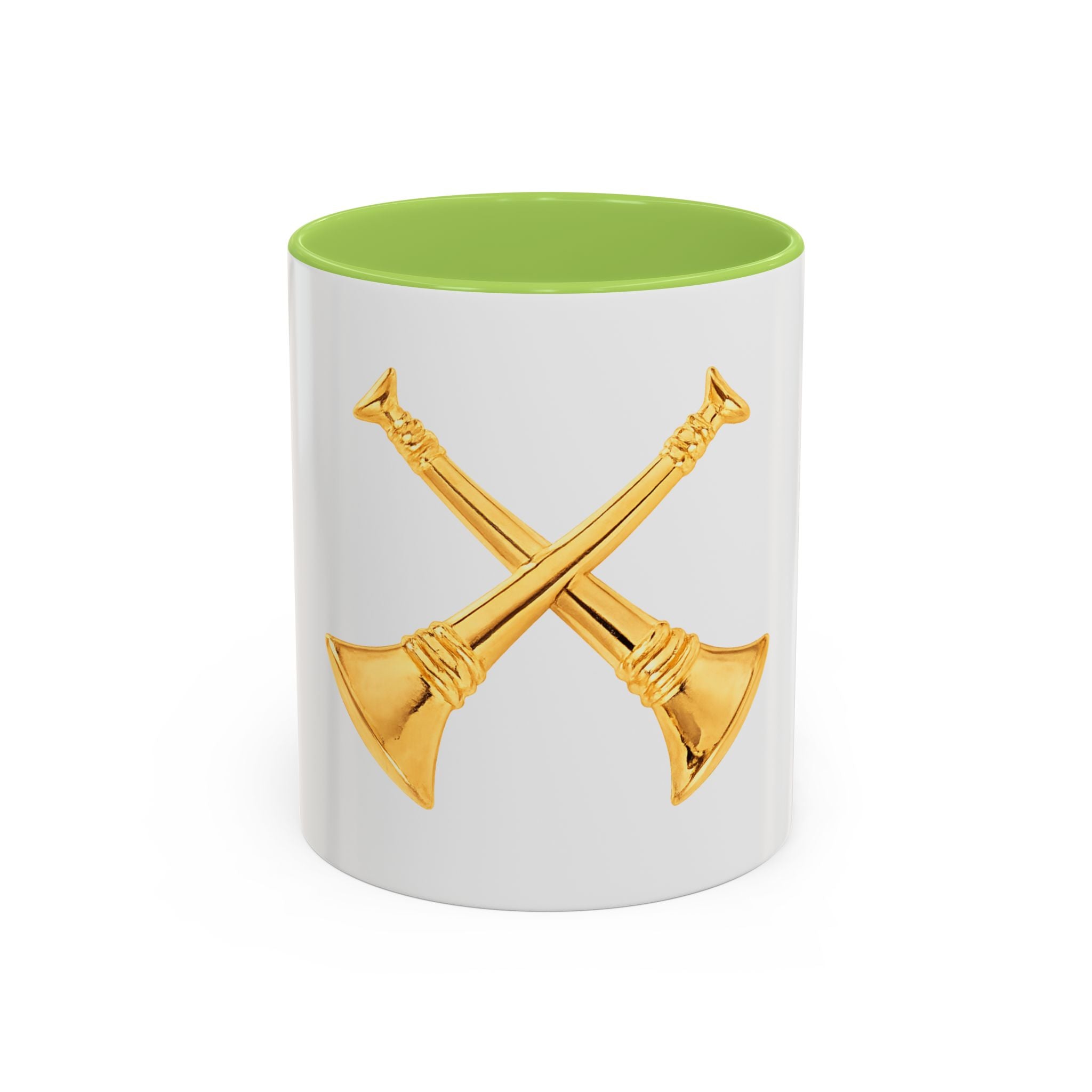 Battalion Chief Firefighter Coffee Mug — Crossed Bugles Rank Accent Mug (11/15 oz)