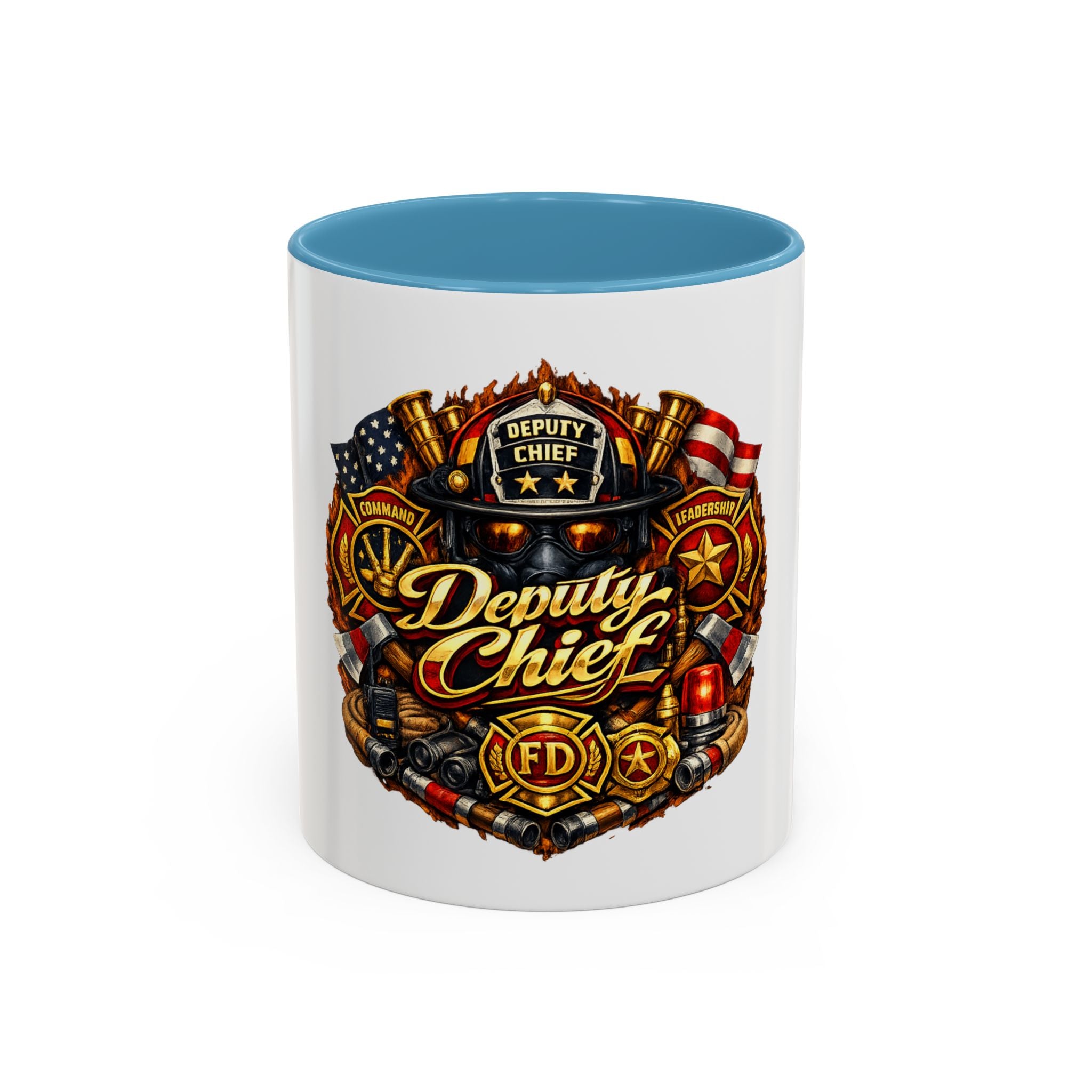 Deputy Chief Firefighter Accent Coffee Mug — Fire Department Tribute (11/15oz)