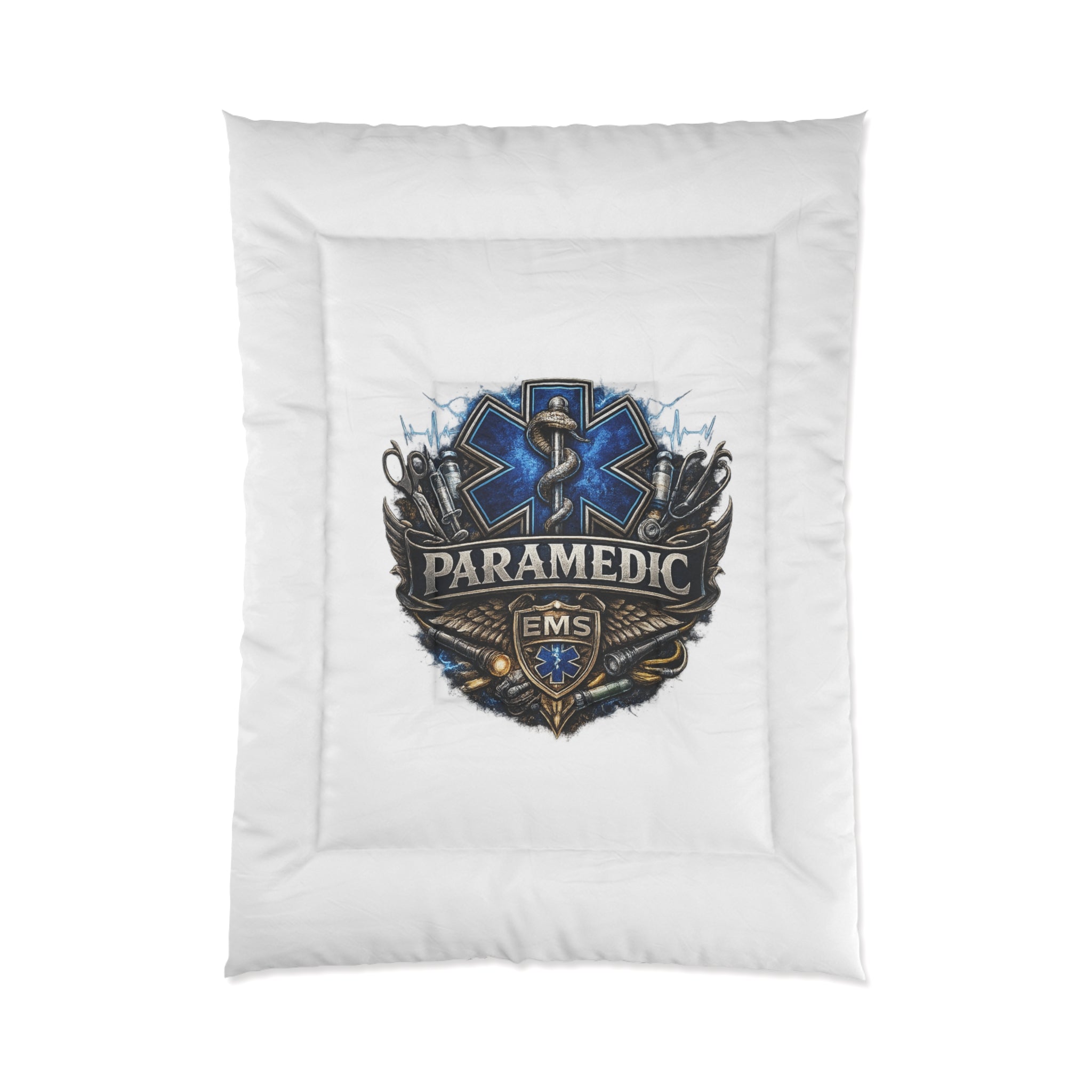 Paramedic EMS Comforter - Star of Life Badge Bedding for EMTs & First Responders