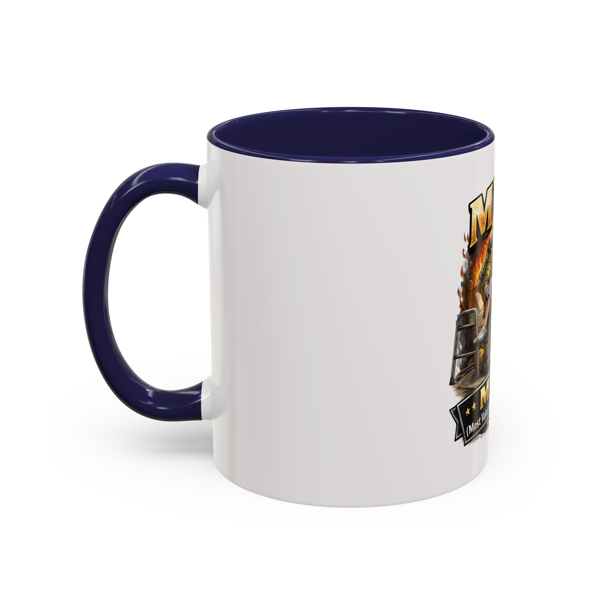 Firefighter Coffee Cup "MVP Most Valuable Picker-upper" Accent Coffee Mug (11, 15oz)