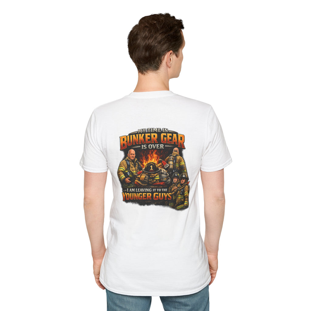 "My Time In Bunker Gear is Over"  Retired Firefighter T-Shirt
