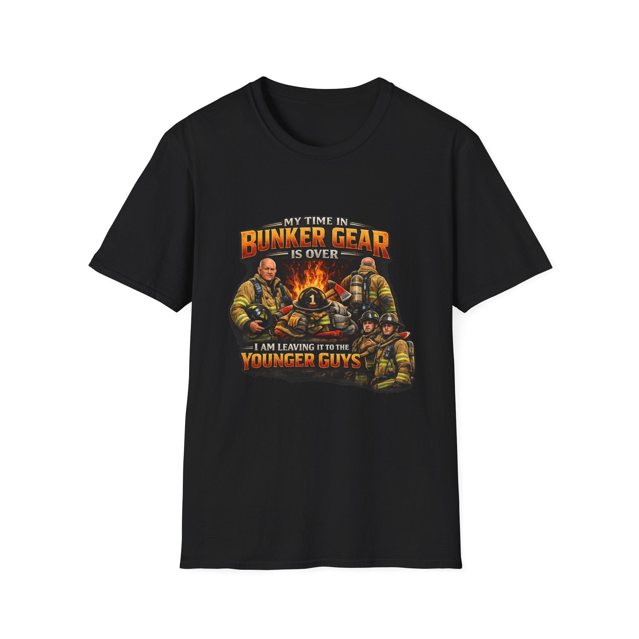 Firefighter T-Shirt — "My Time In The Bunker Gear Is Over, I’m Leaving It To The Younger Guys"