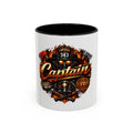 Captain Firefighter Coffee Mug — 'Captain' Fire Rescue Emblem Accent Mug (11/15oz)
