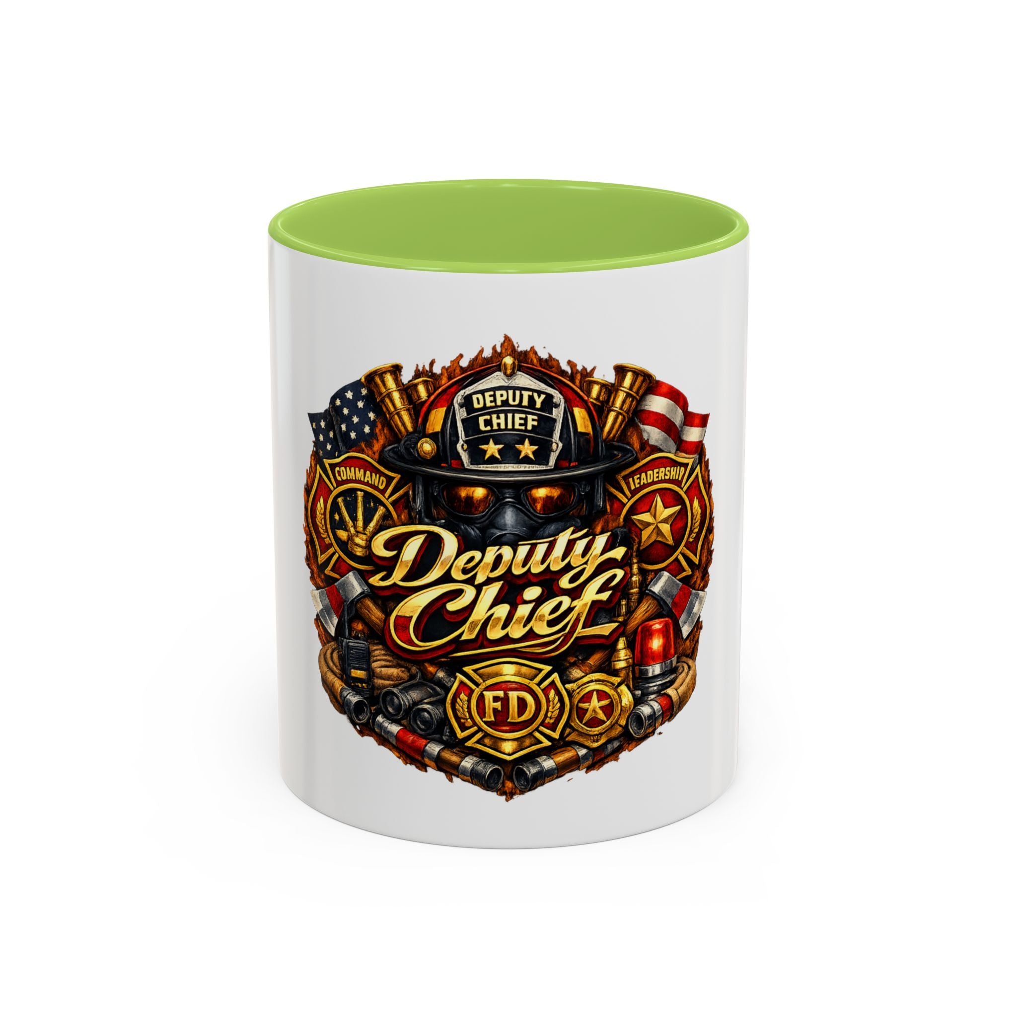 Deputy Chief Firefighter Accent Coffee Mug — Fire Department Tribute (11/15oz)