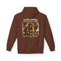 Firefighter Woman Hoodie - "Assuming I Was Like Most Women Was Your First Mistake" Back Graphic