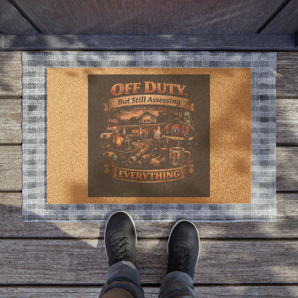 Doormat — Off-Duty Paramedic/Firefighter 'Always Assessing' Welcome Mat