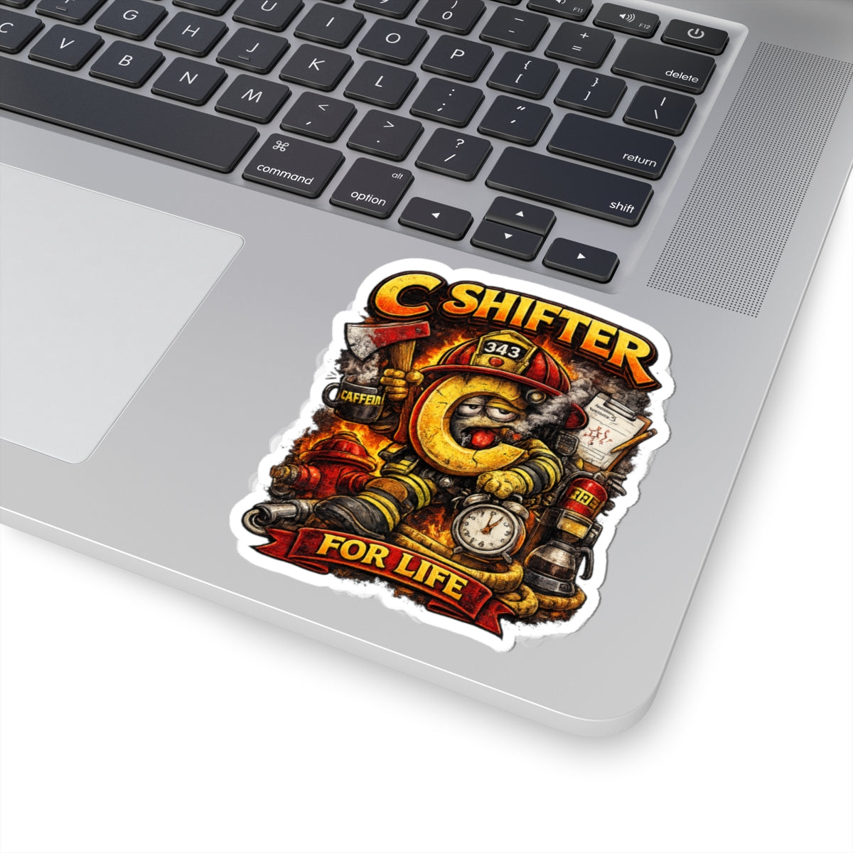 Firefighter 'C Shifter For Life' Kiss-Cut Sticker – Funny Firefighter Gear Decal