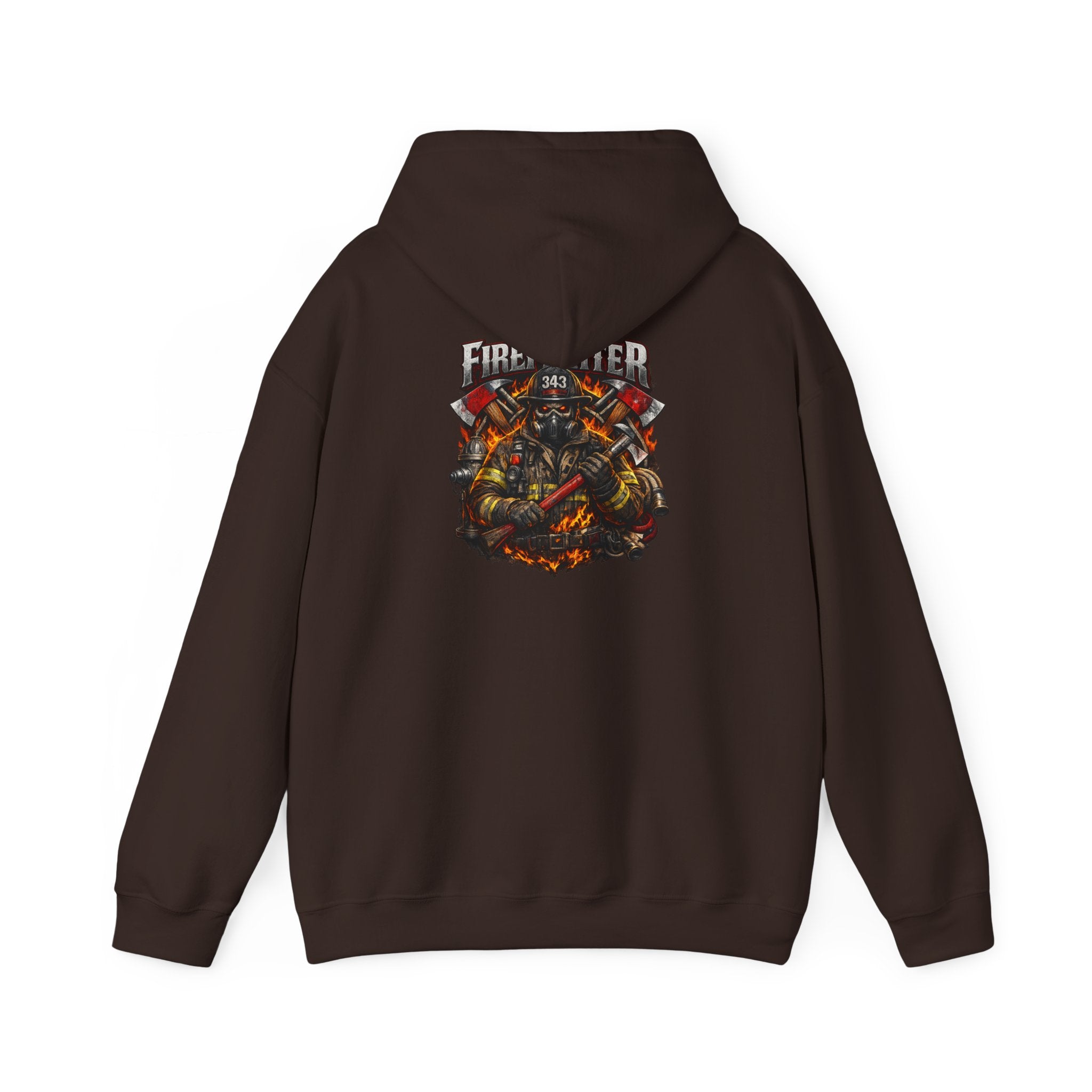 Firefighter Axe Shield Hoodie — Vintage Firefighter Engine Pullover