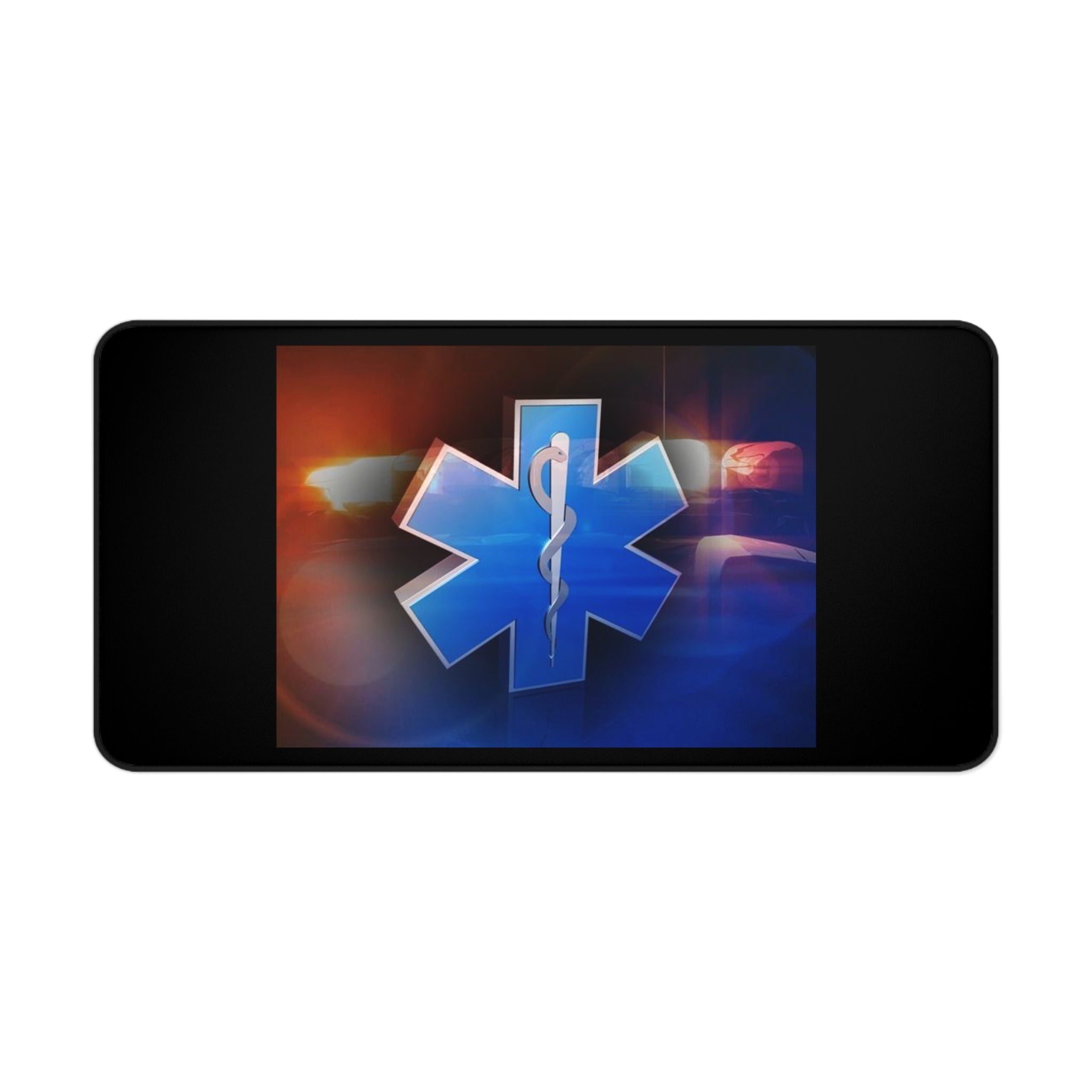 EMS Star of Life Desk Mat – Paramedic Medical Symbol Mousepad