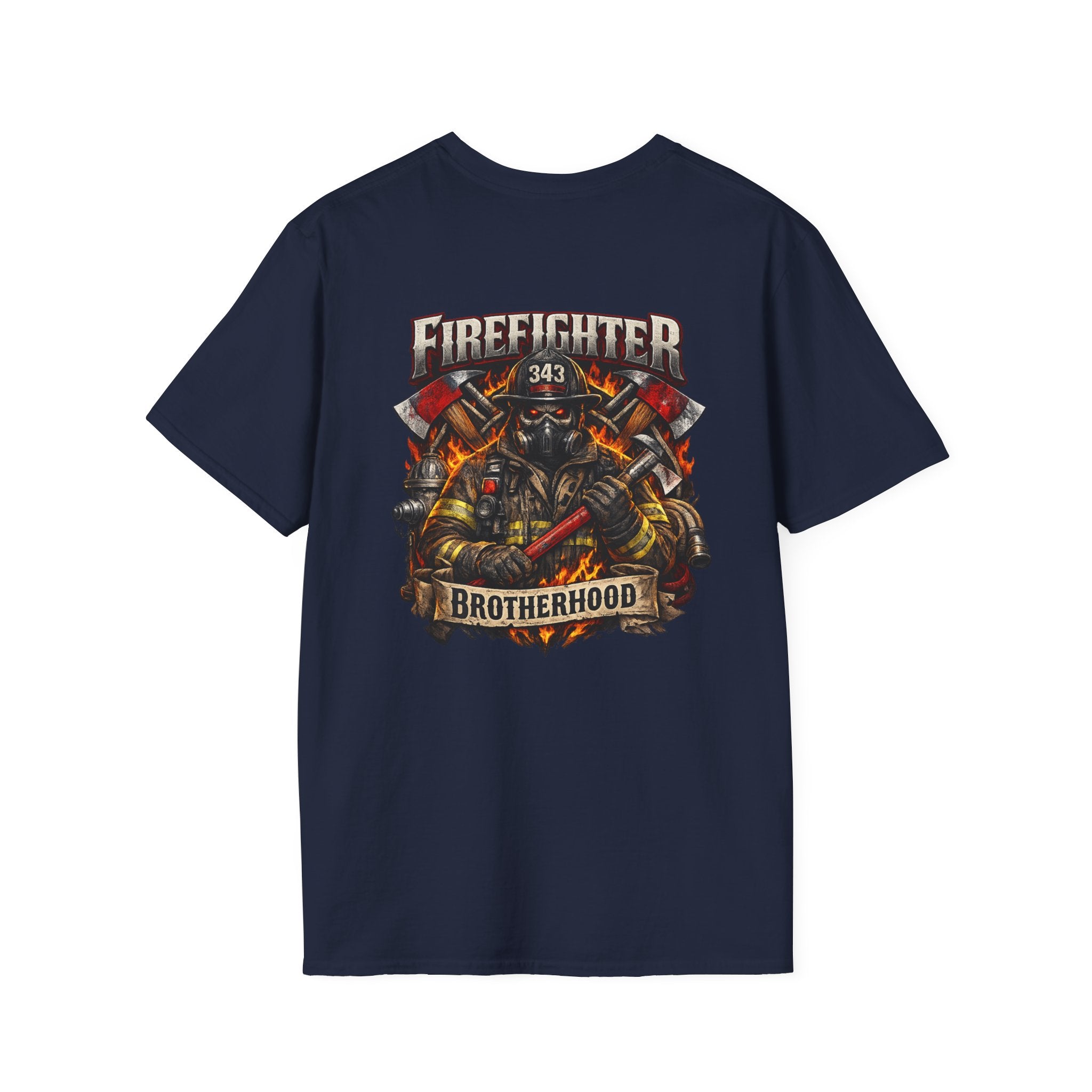 Firefighter Brotherhood T-Shirt — 343 Skull & Axes Rescue Tee