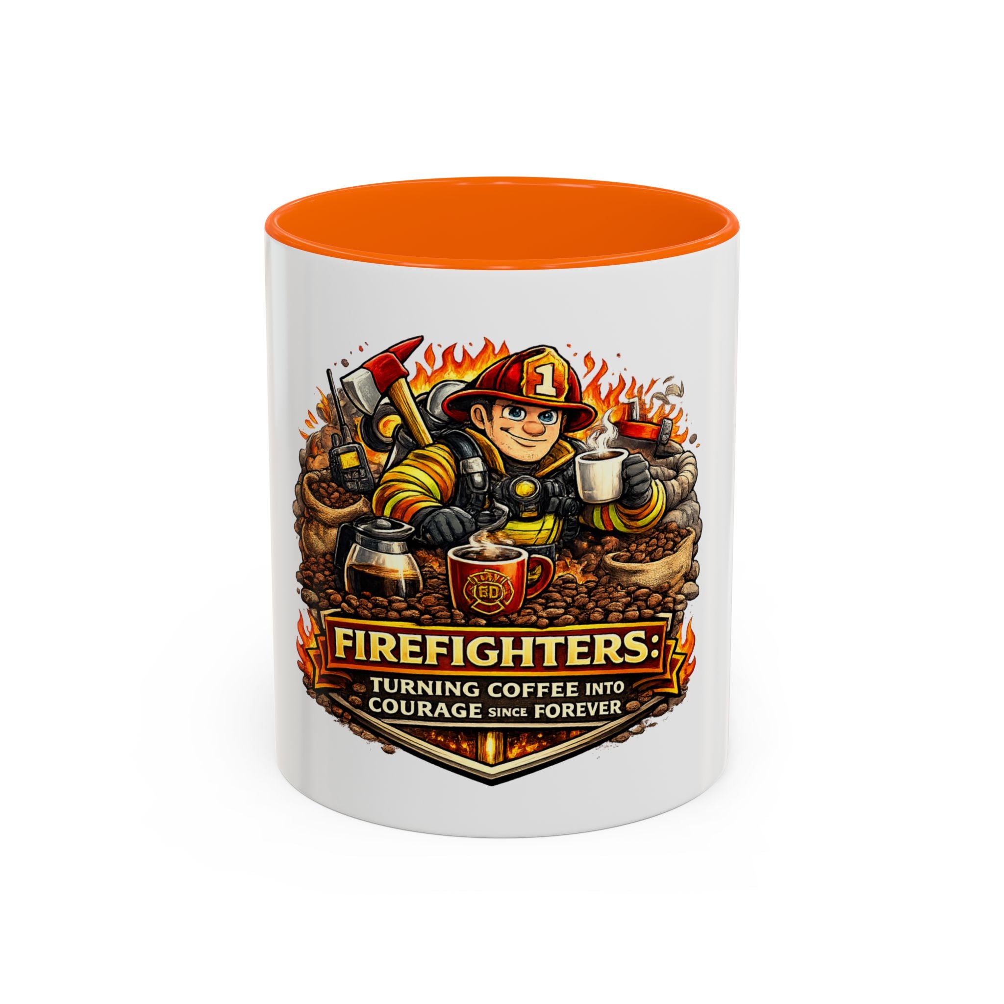 Firefighters Coffee Mug — "Turning Coffee Into Courage Since Forever" (11/15oz)