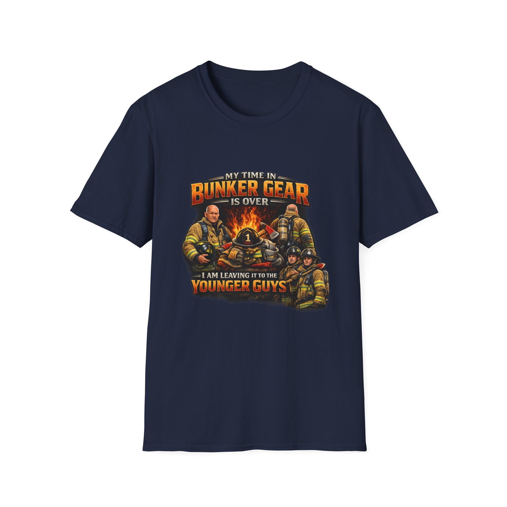 Firefighter T-Shirt — "My Time In The Bunker Gear Is Over, I’m Leaving It To The Younger Guys"