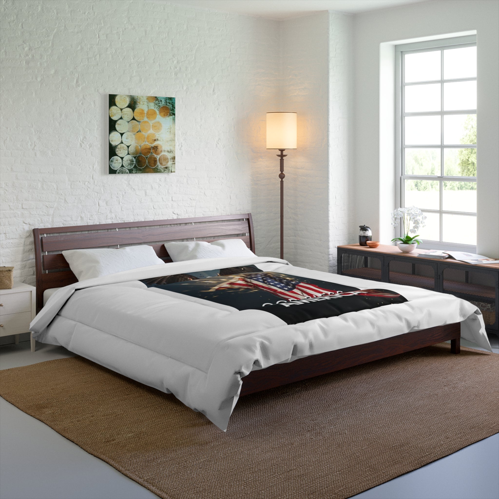 God Bless America Comforter – Patriotic Eagle & Flag Bedding