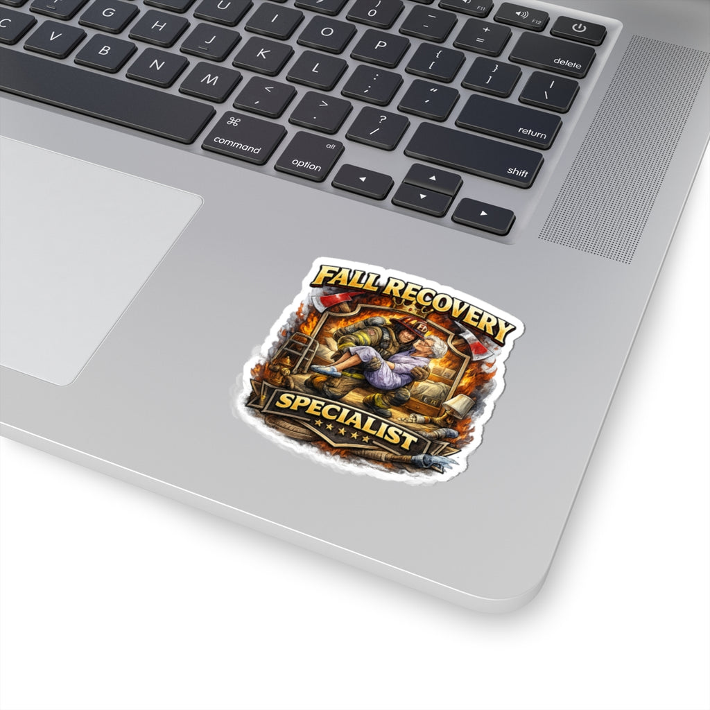 Fall Recovery Specialist Sticker — Firefighter Rescue Kiss-Cut Decal