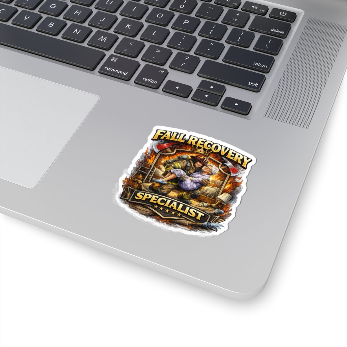 Fall Recovery Specialist Sticker — Firefighter Rescue Kiss-Cut Decal