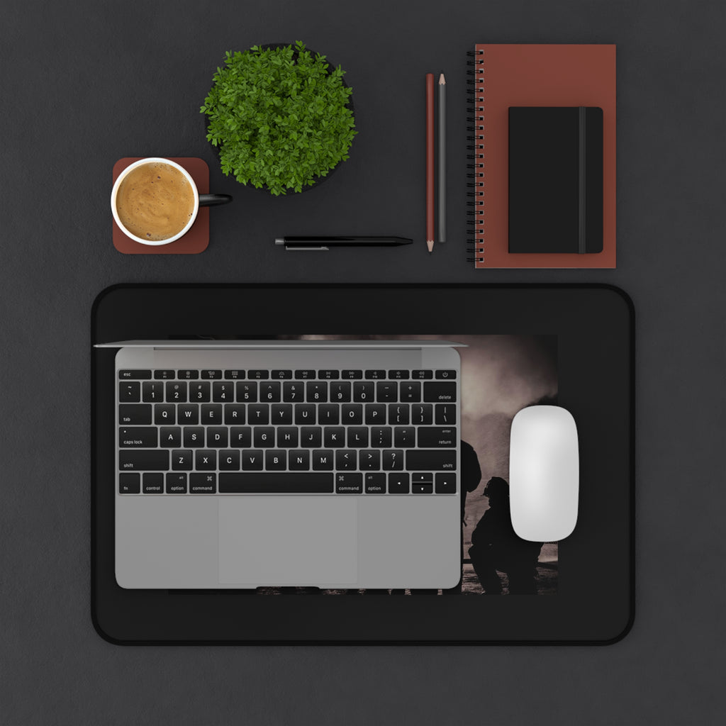 Firefighter Silhouette Desk Mat – Inspirational Fire Rescue Mouse Pad