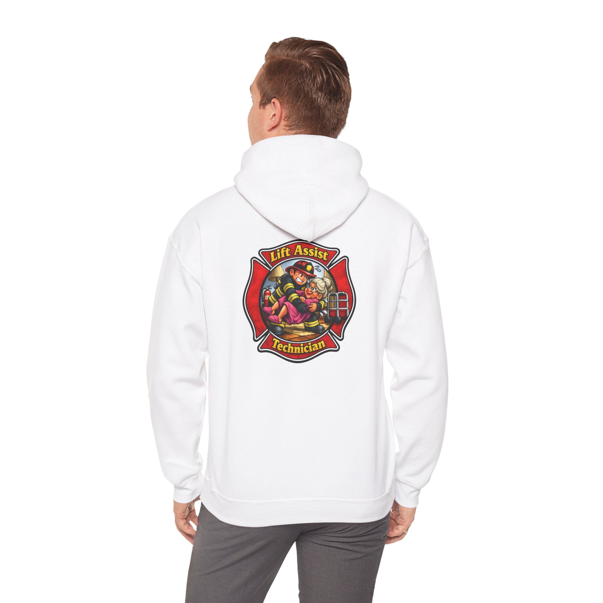 Firefighter Lift Assist Technician Hoodie – Maltese Cross Rescue Design