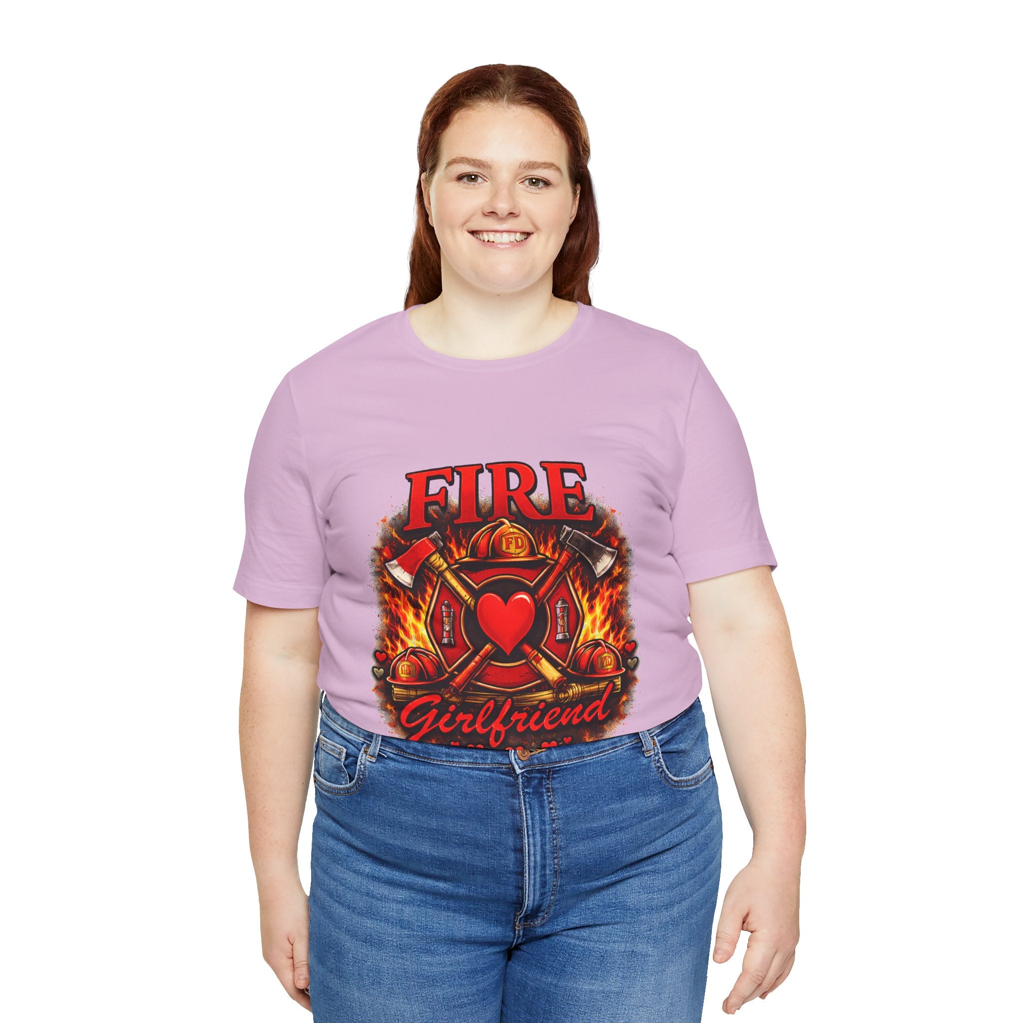 Firefighter Girlfriend T-Shirt — Fire Department Heart Logo Tee
