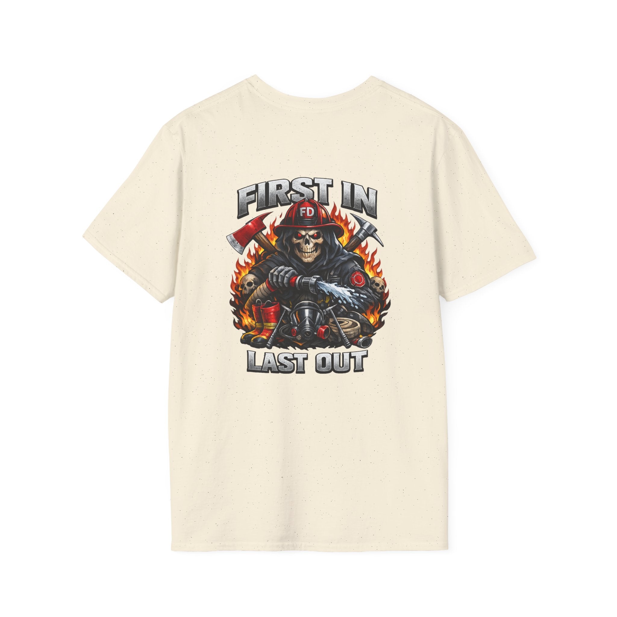 Firefighter Skull 'First In, Last Out' T-Shirt