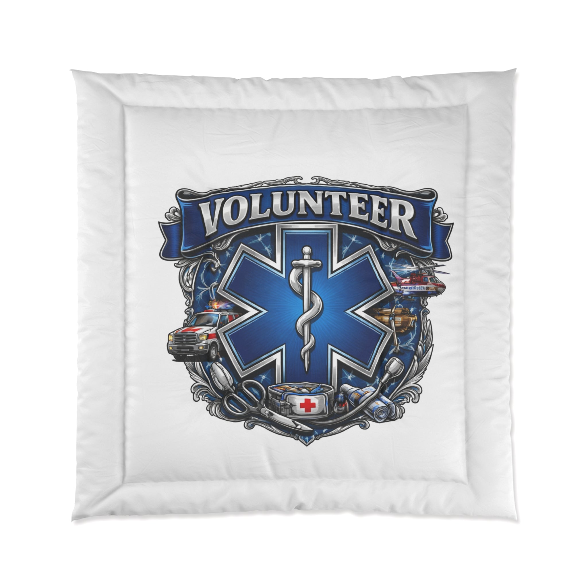 Volunteer EMT Comforter – Star of Life Medical Patch Bedding