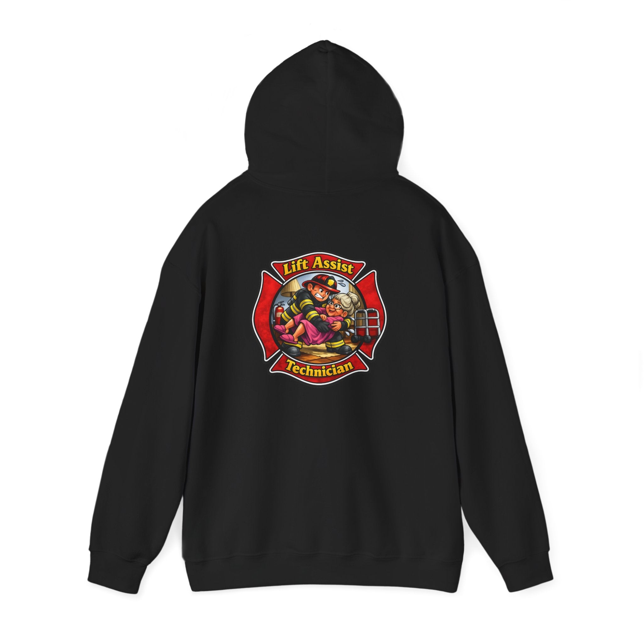 Firefighter Lift Assist Technician Hoodie – Maltese Cross Rescue Design