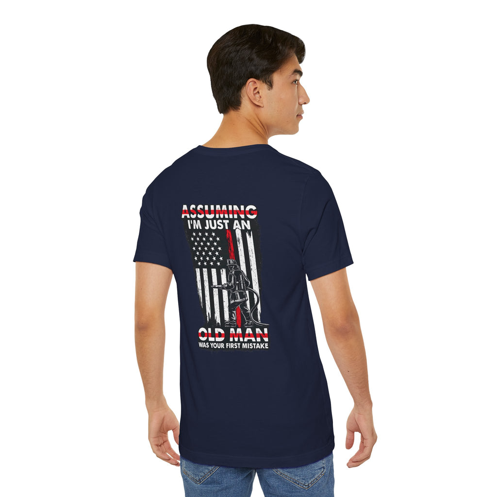T‑Shirt - "Assuming I’m Just an Old Man" American Flag Fishing Tee