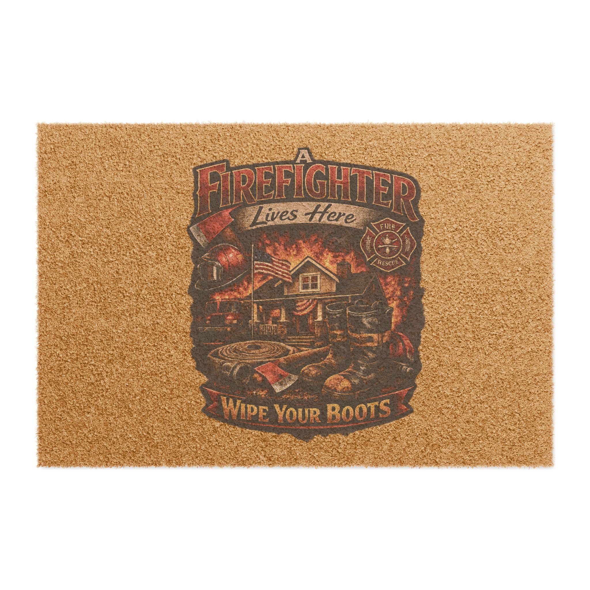 Firefighter Welcome Doormat — 'Welcome' Mat for Firefighter Home