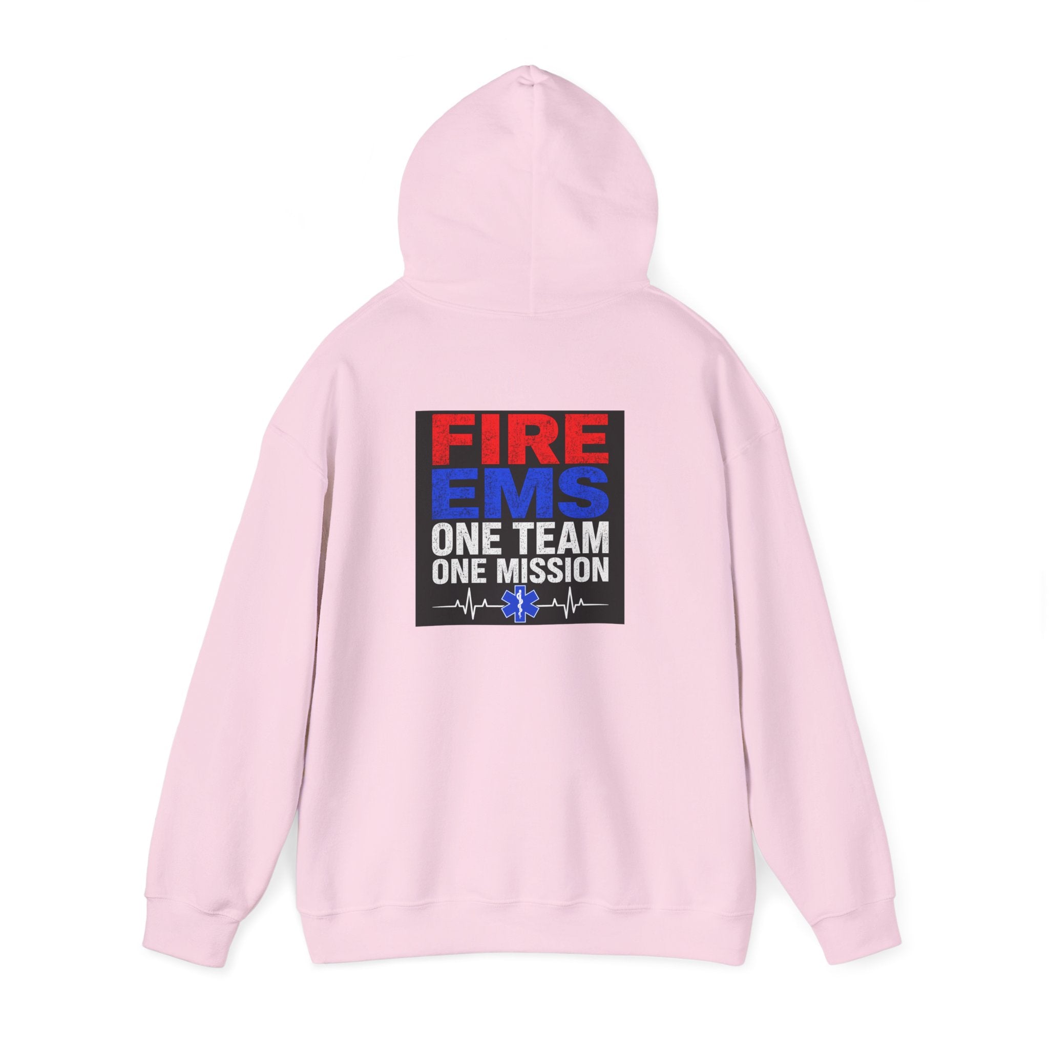 Fire & EMS Hoodie — "One Team One Mission" Back Graphic Pullover
