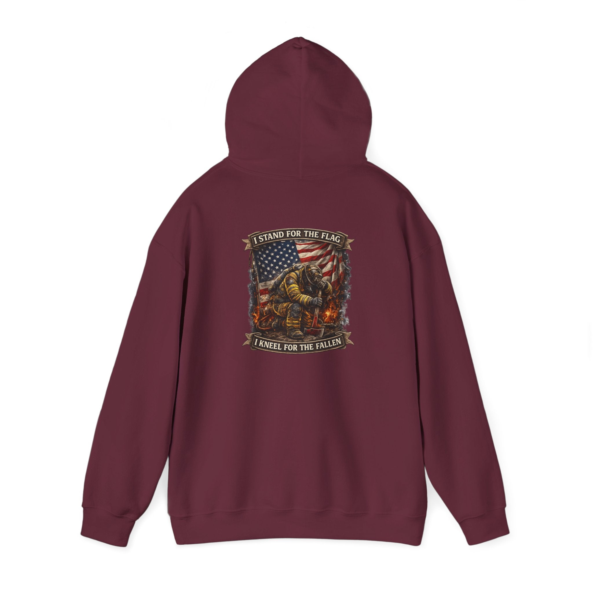 Patriotic Fallen Soldier Hoodie – I Stand & Kneel For The Fallen Memorial Hoodie