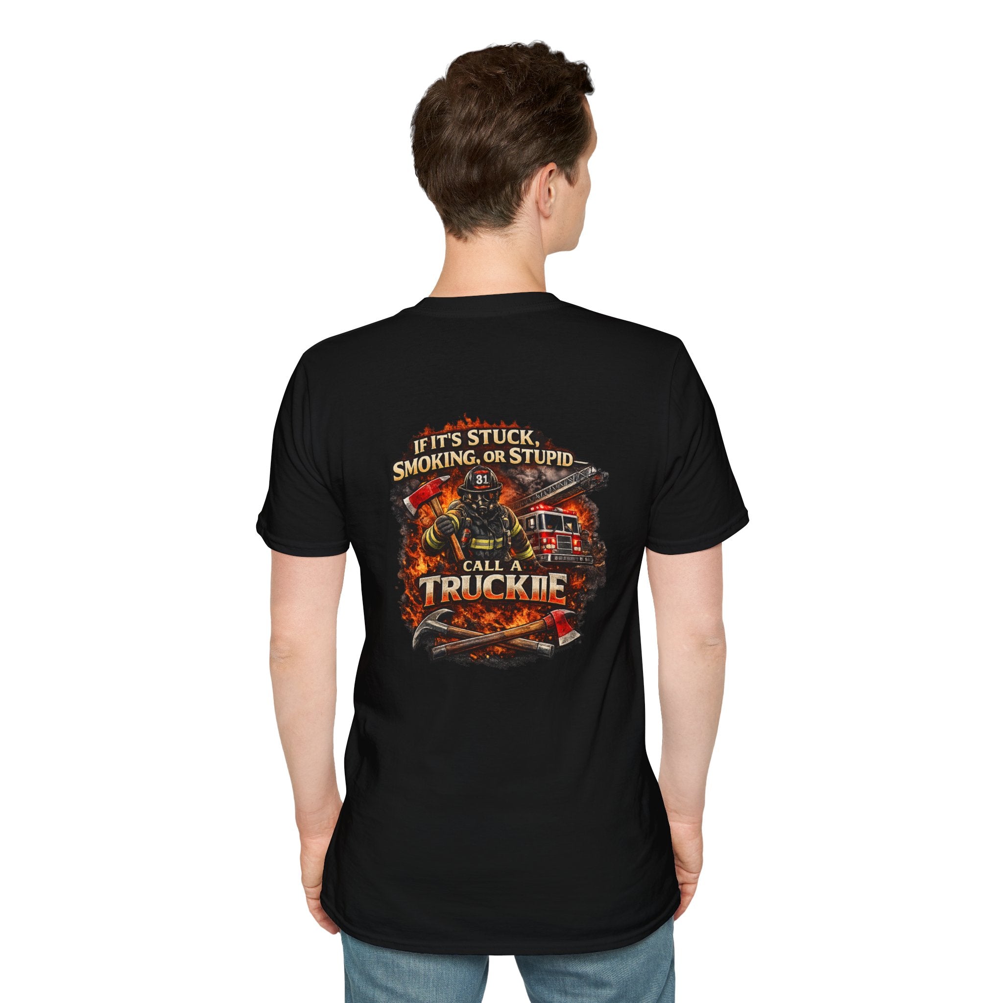 Truck Crew T-Shirt — “If It’s Stuck, Smoking, or Stupid, Call a Truckie”