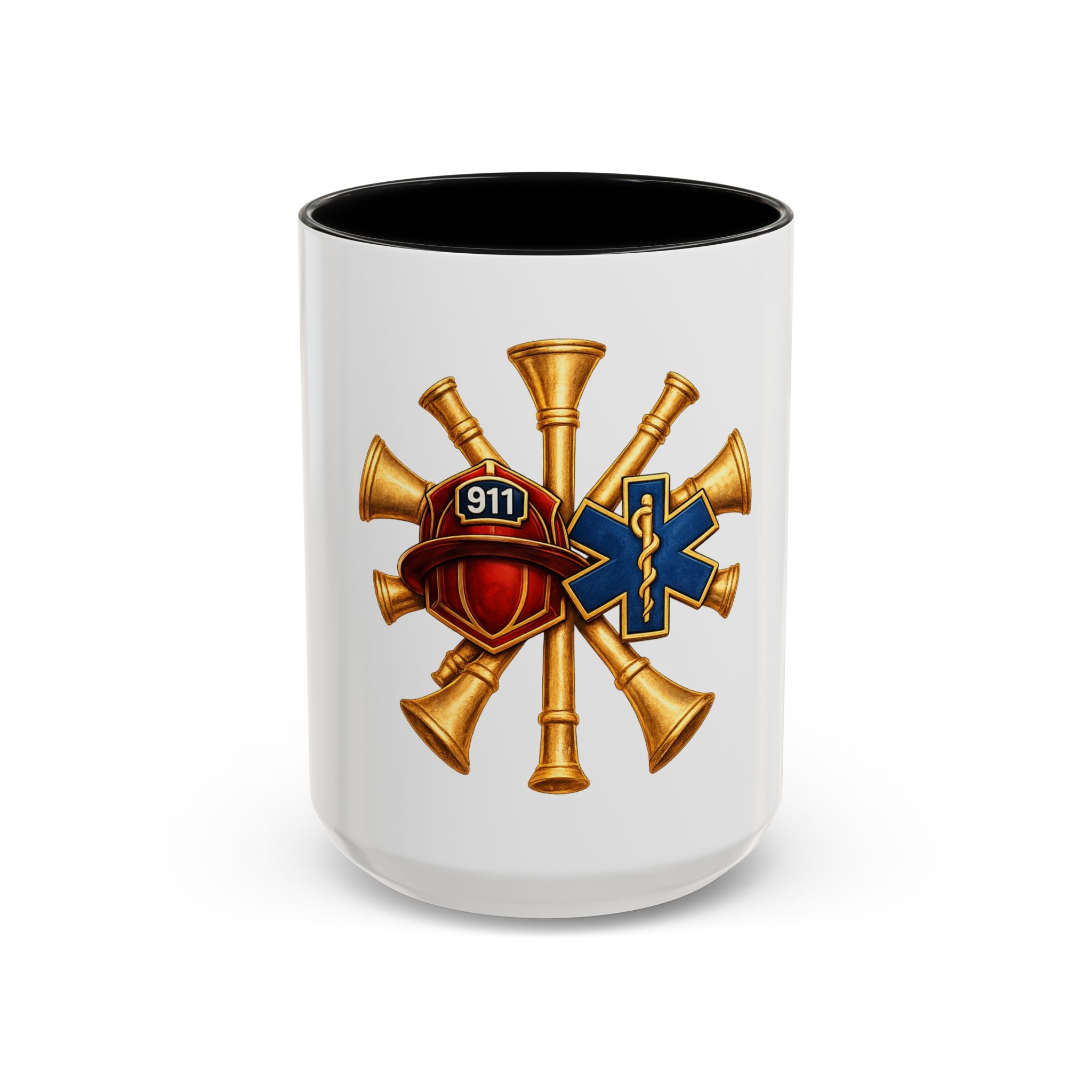Fire Chief EMS & Firefighter Maltese Cross Coffee Mug — 911 Rescue Medical Emblem Accent Mug