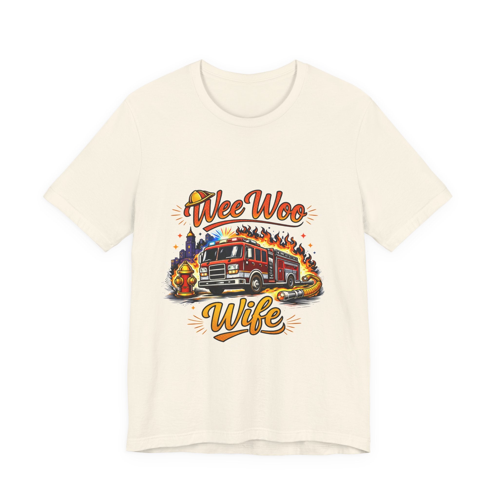 Firefighter Wife T-Shirt – "Wee Woo Wife" Fire Truck Graphic Tee