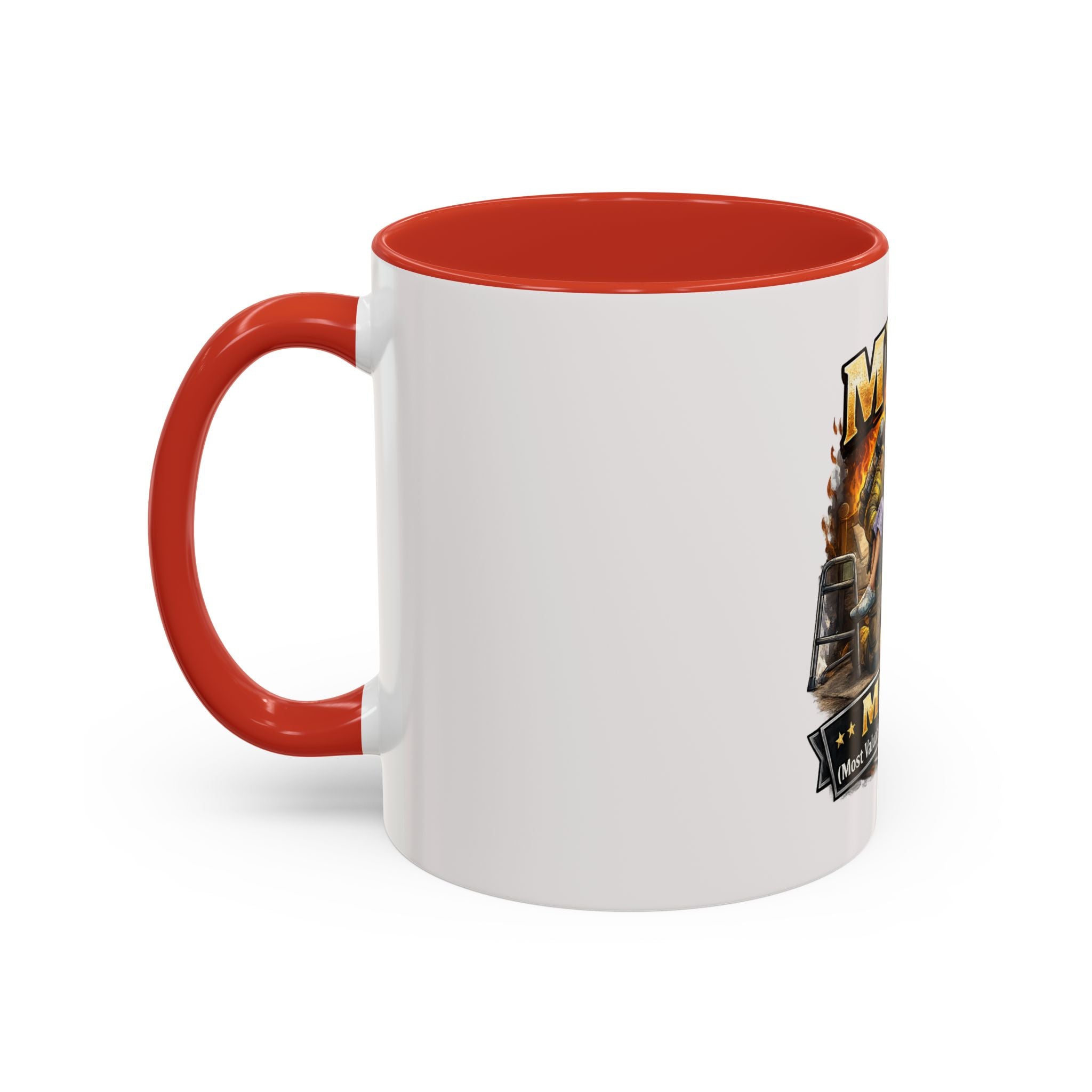 Firefighter Coffee Cup "MVP Most Valuable Picker-upper" Accent Coffee Mug (11, 15oz)