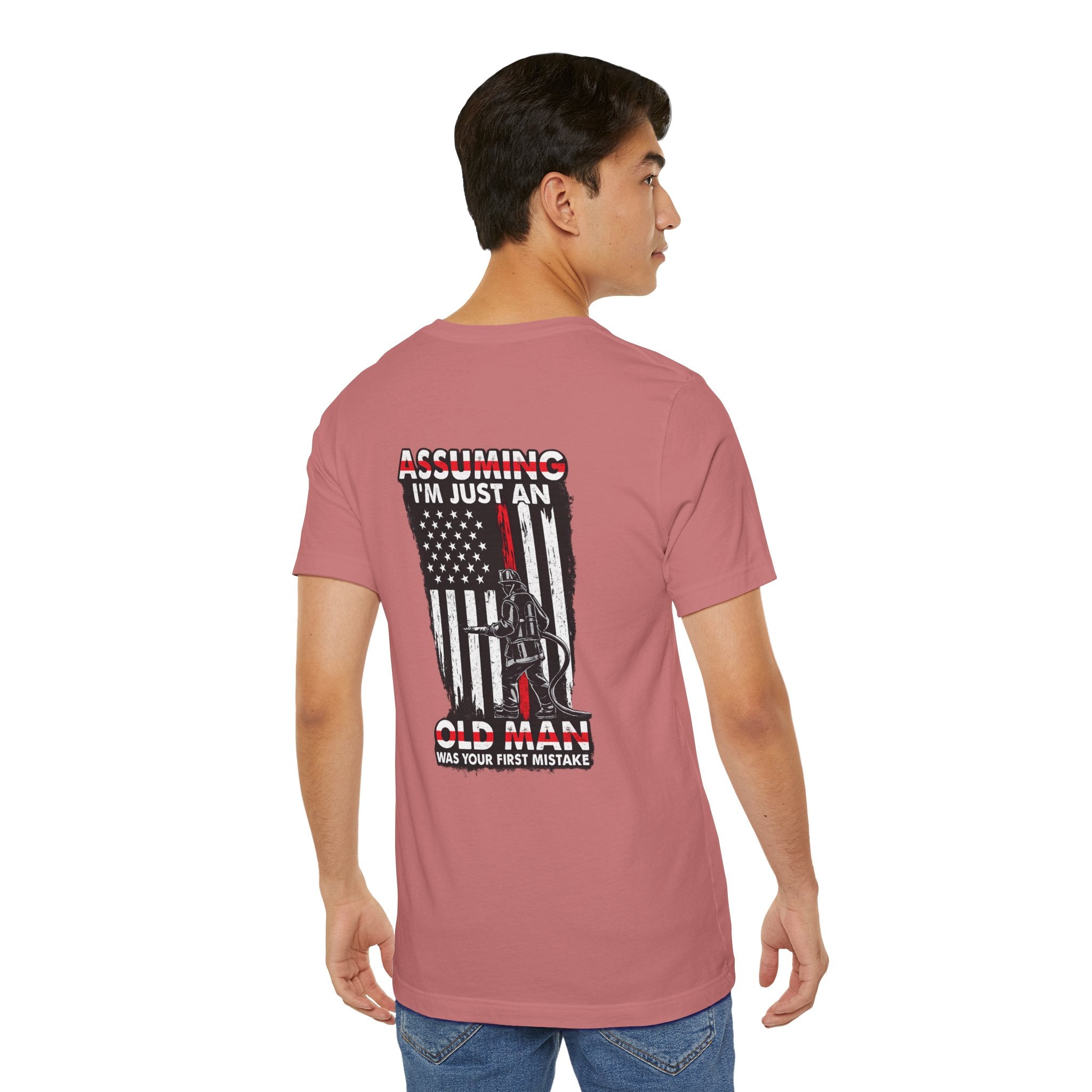 T‑Shirt - "Assuming I’m Just an Old Man" American Flag Fishing Tee