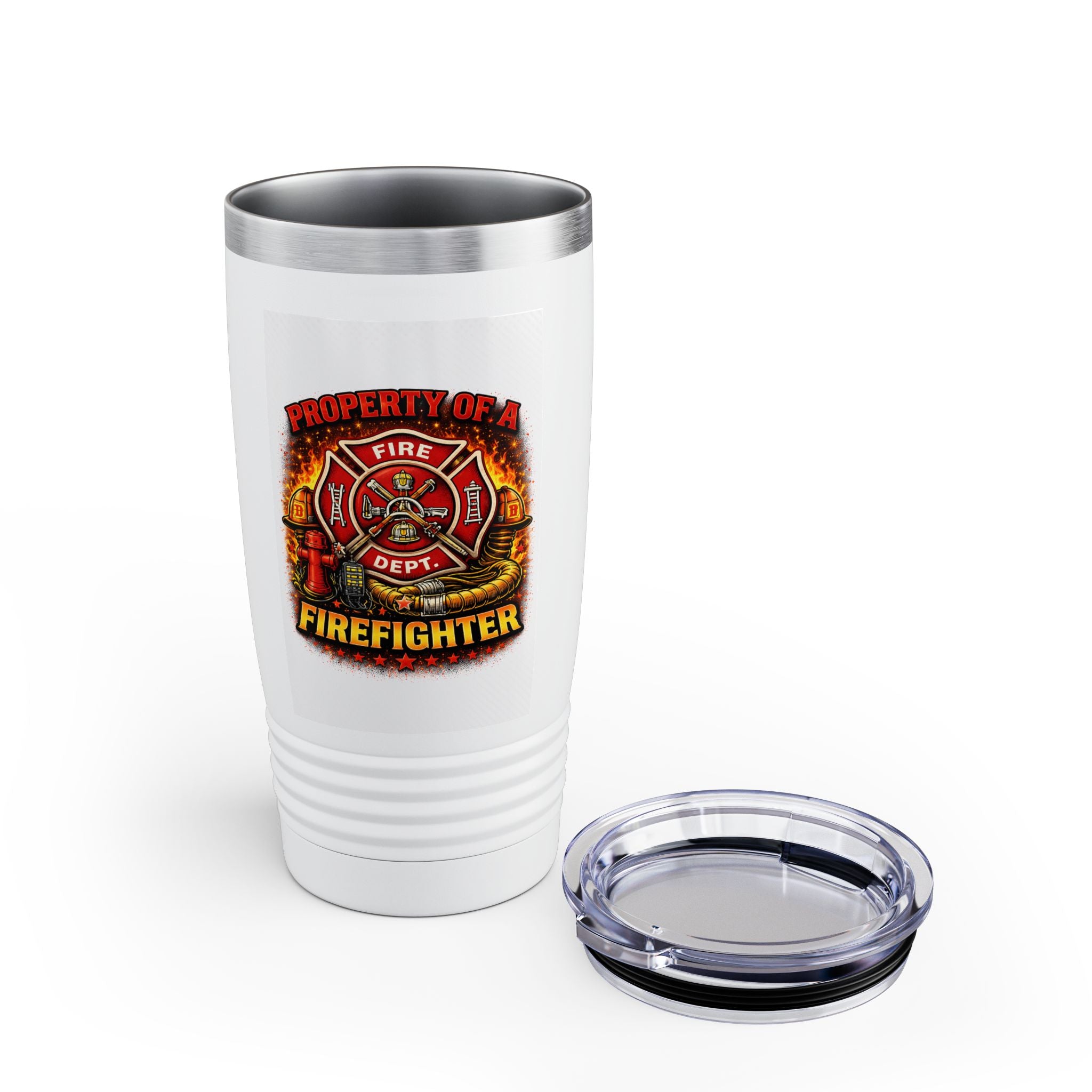 Firefighter 20oz Tumbler – “Property of a Fire Dept.” Insulated Travel Mug