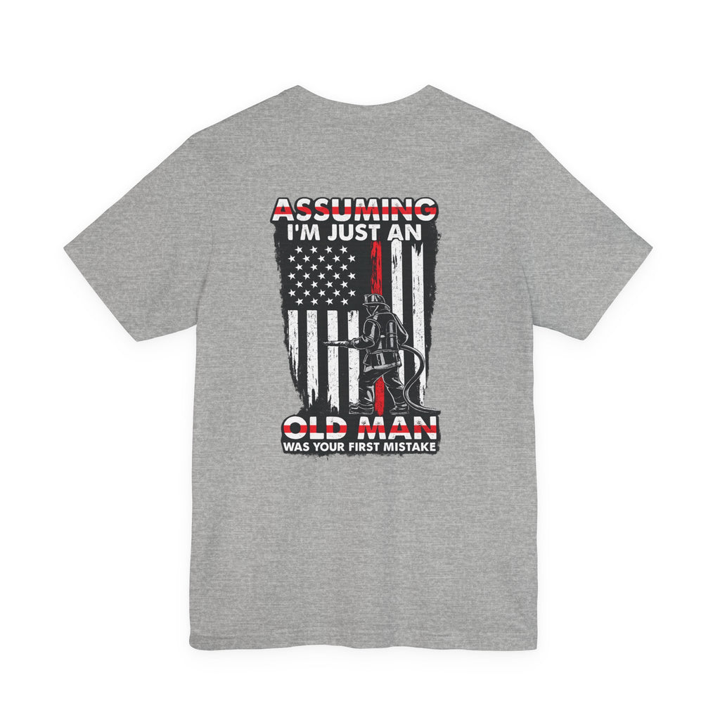 T‑Shirt - "Assuming I’m Just an Old Man" American Flag Fishing Tee