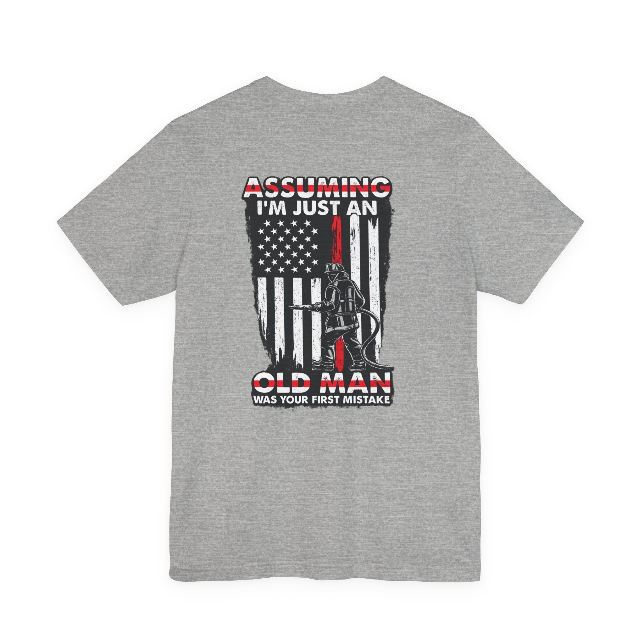 T‑Shirt - "Assuming I’m Just an Old Man" American Flag Fishing Tee