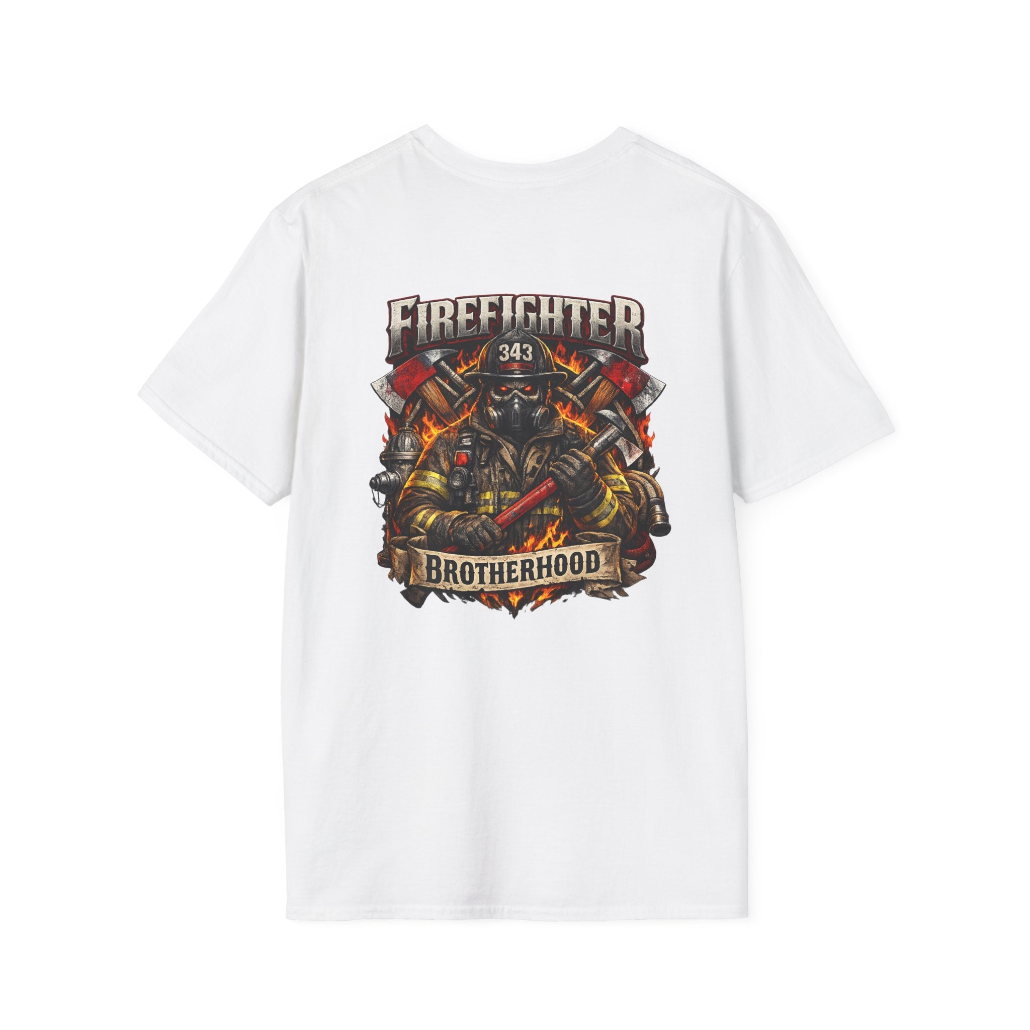 Firefighter Brotherhood T-Shirt — 343 Skull & Axes Rescue Tee