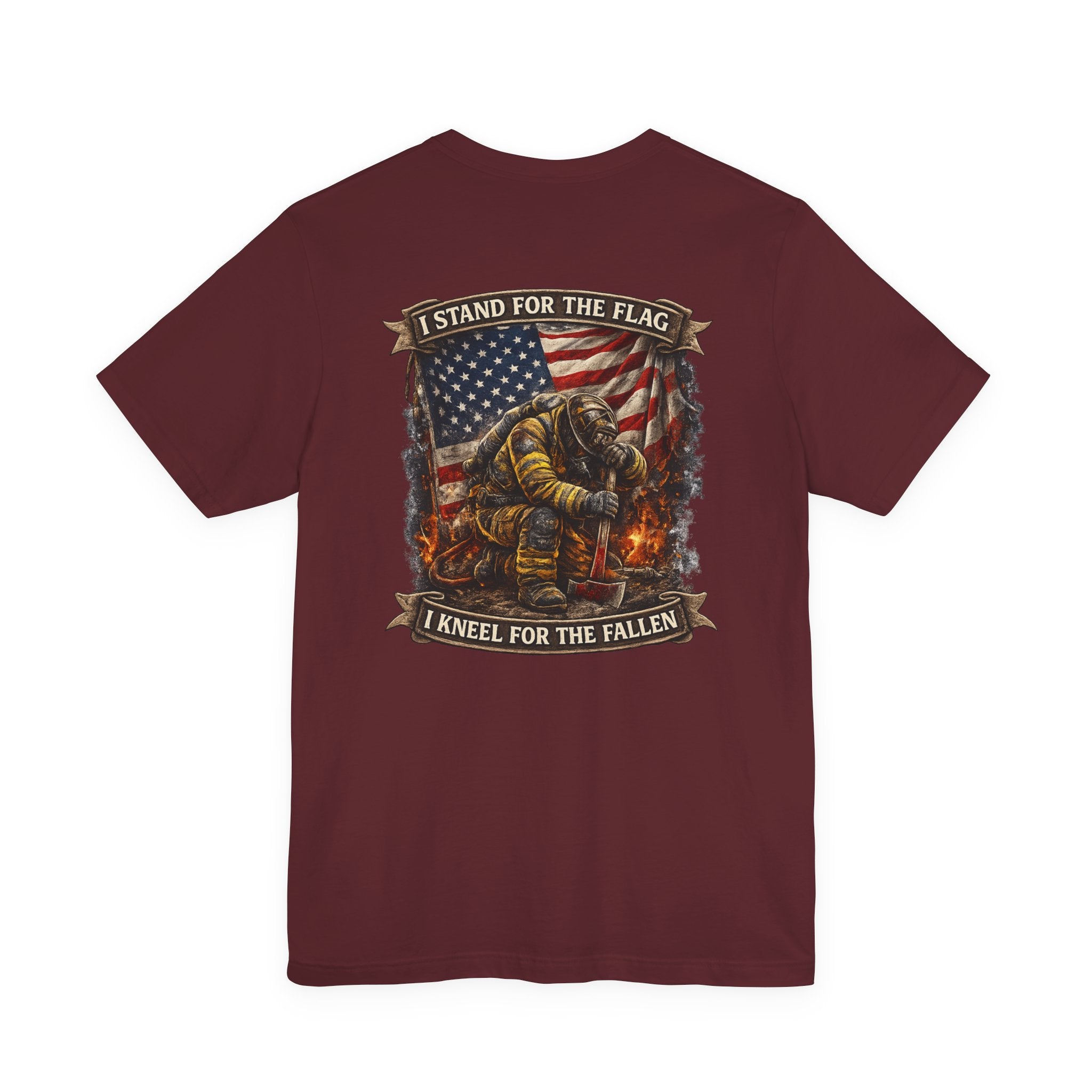 Patriotic Tee — "I Stand for the Flag, I Kneel for the Fallen" Memorial T-Shirt